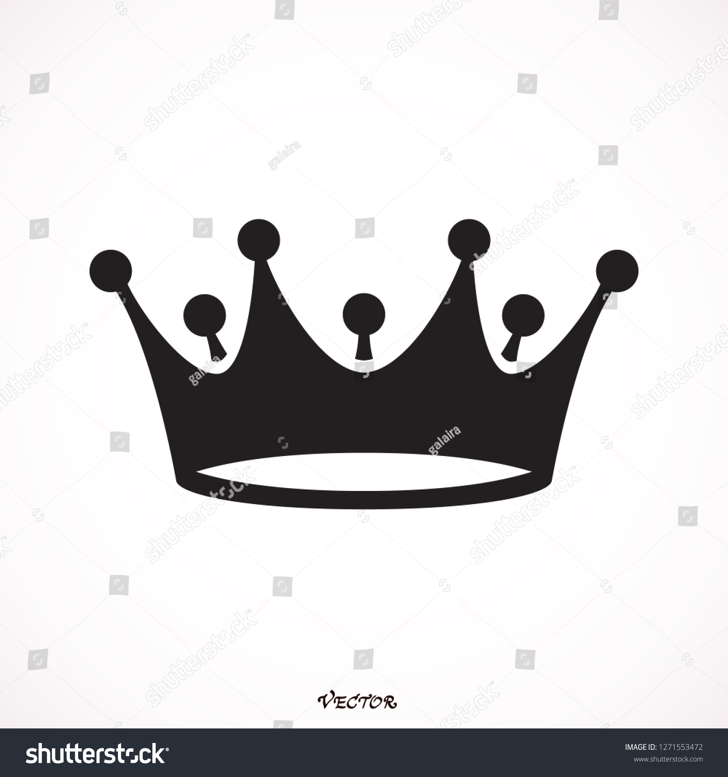 Crown Icon Vector King Symbol Stock Vector (Royalty Free) 1271553472 ...