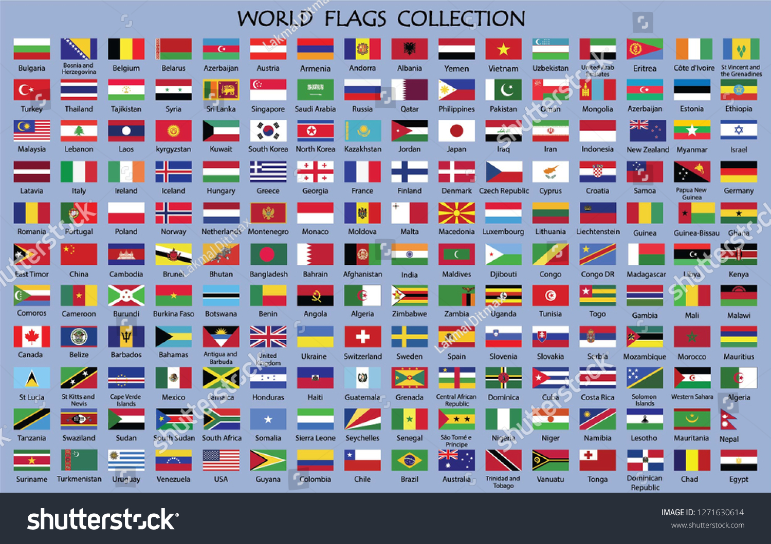 Флаги всех стран мира с названиями на русском