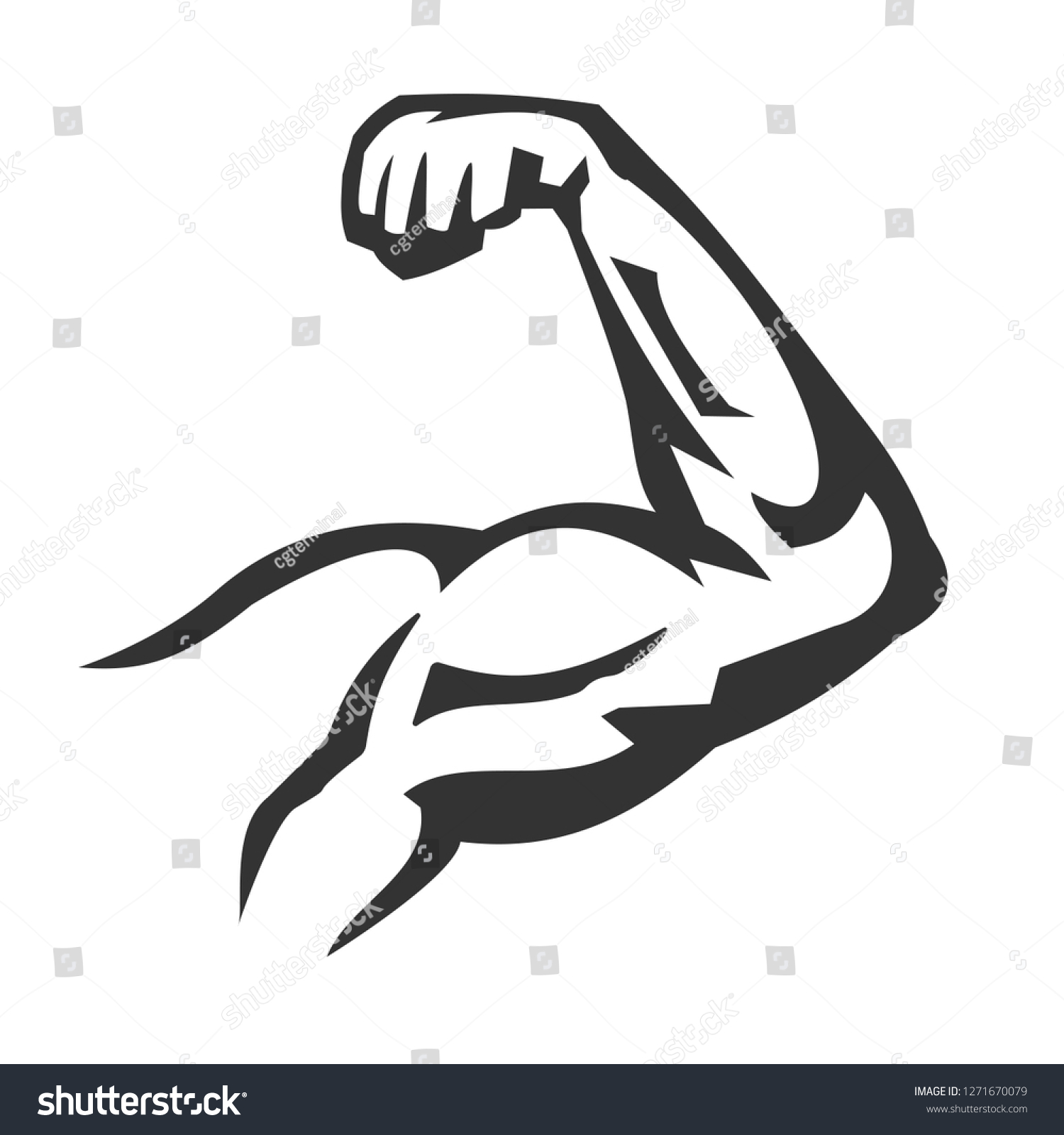 Vector Hand Drawn Silhouette Muscle Arms Stock Vector (Royalty Free ...