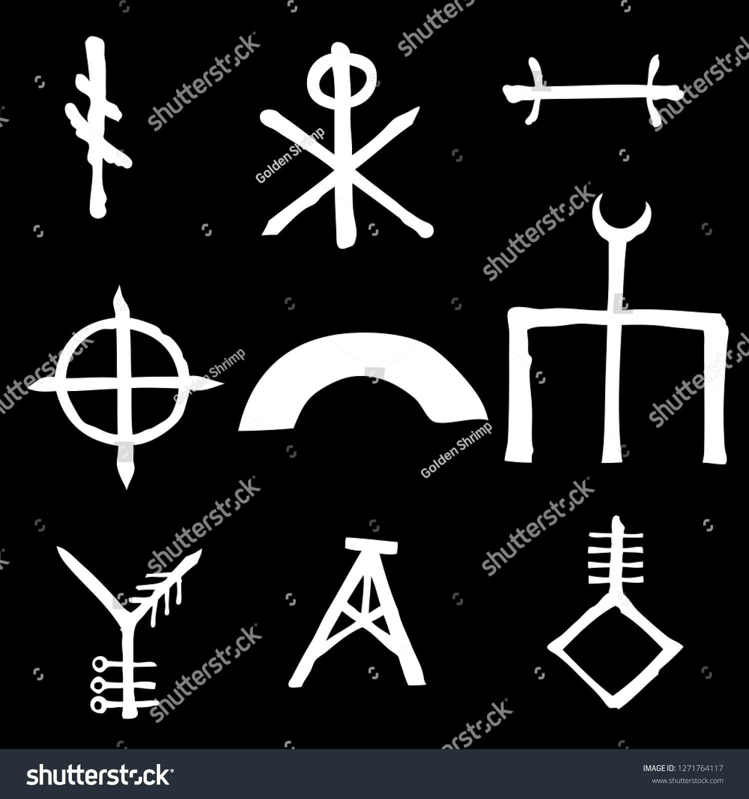 Set Old Norse Scandinavian Runes Imaginary Stock Vector (Royalty Free ...