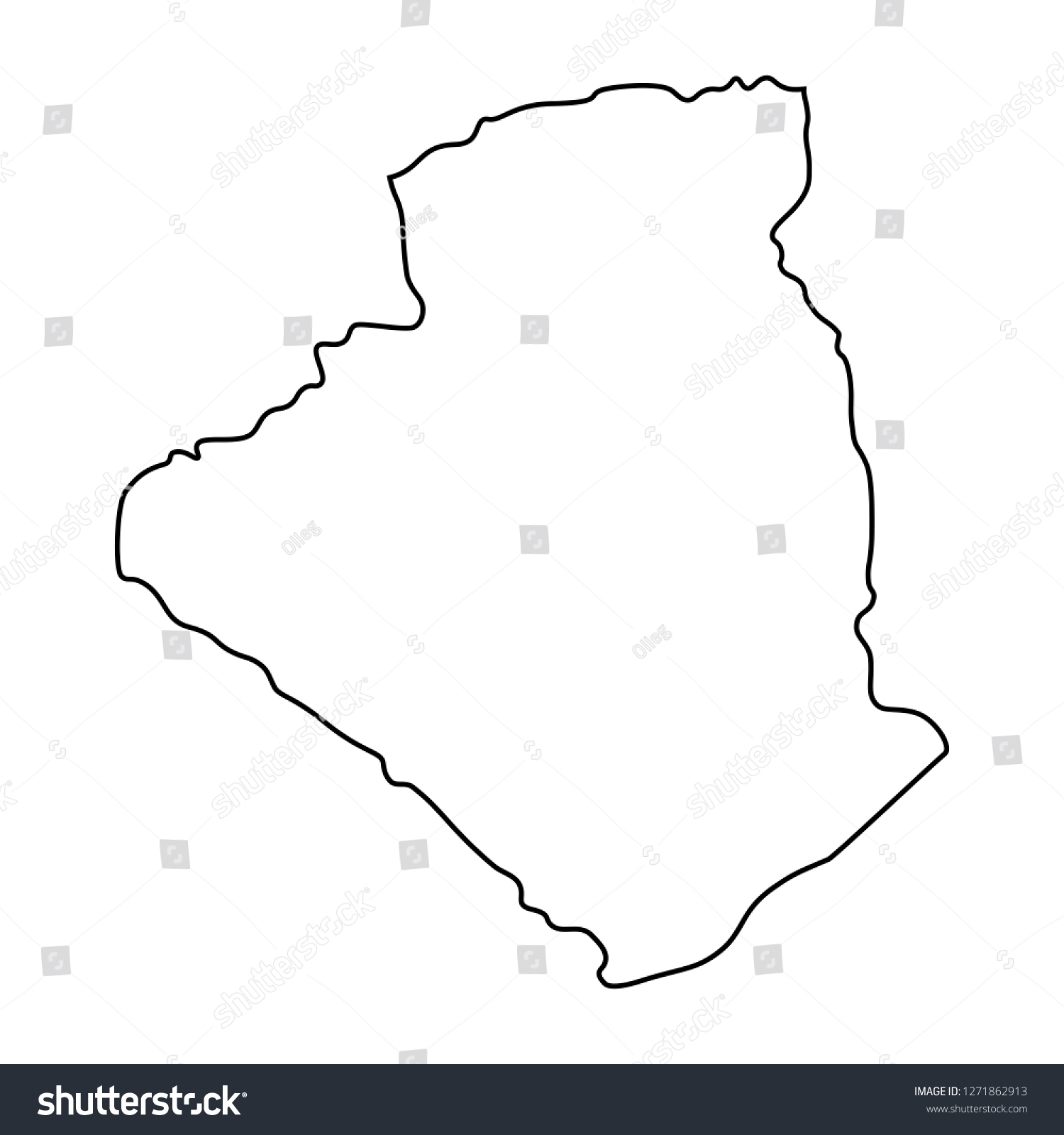 Map Algeria Outline Silhouette Map Algeria Stock Vector Royalty Free   Stock Vector Map Of Algeria Outline Silhouette Of Map Of Algeria Vector Illustration 1271862913 