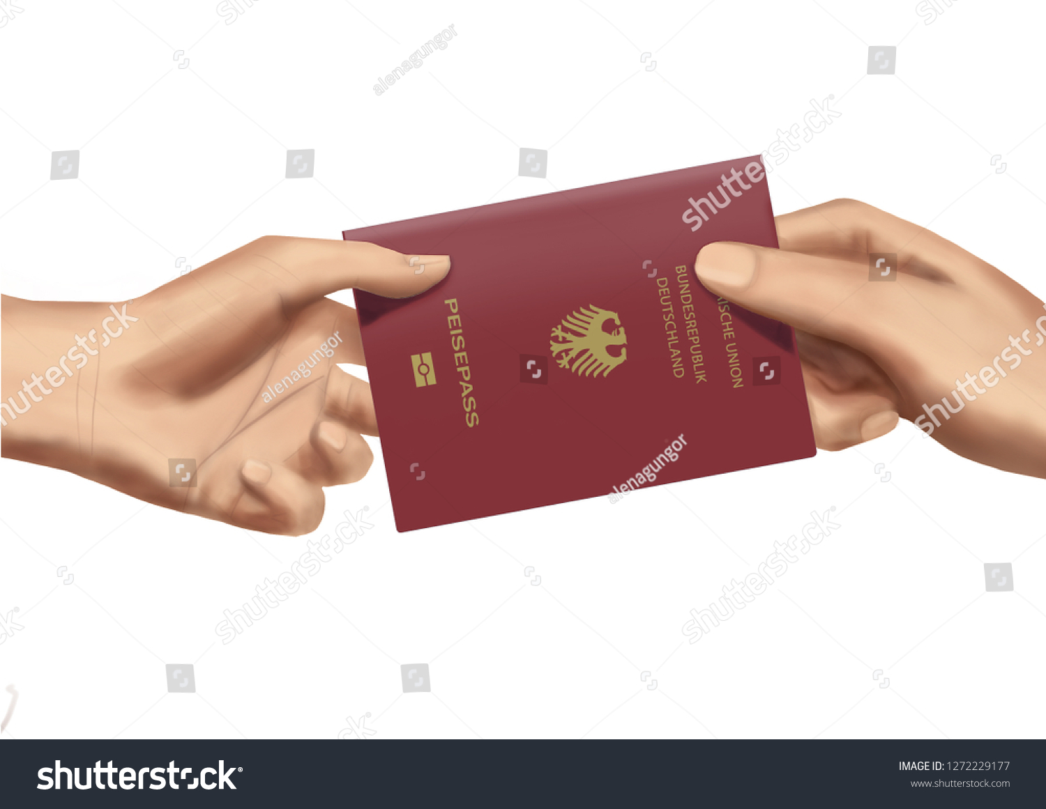 Guatemala Guatemalan Passport Hand Hand Giving Ilustraci N De Stock   Stock Photo Guatemala Guatemalan Passport Hand To Hand Giving Pass Give Passport 1272229177 