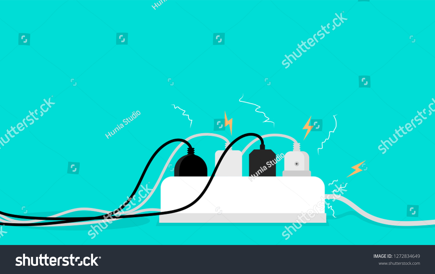 Overload Plug Power Outlet Horizontal Position Stock Vector (Royalty ...