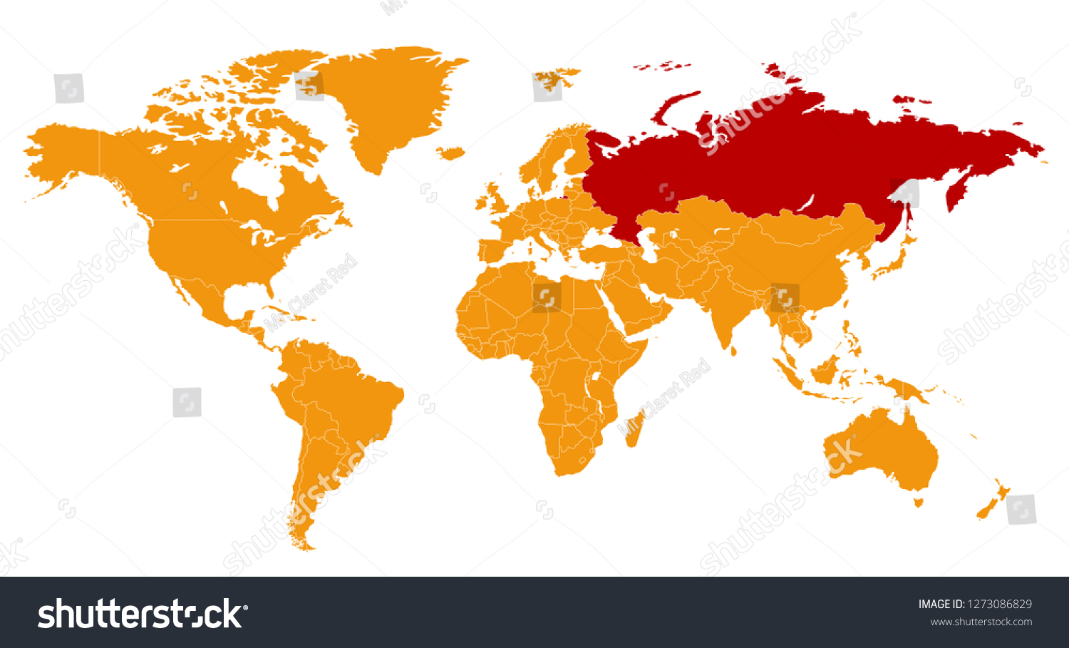 World Russia Map Vector Stock Vector Royalty Free 1273086829 Stock Vector The World And Russia Map Vector 1273086829