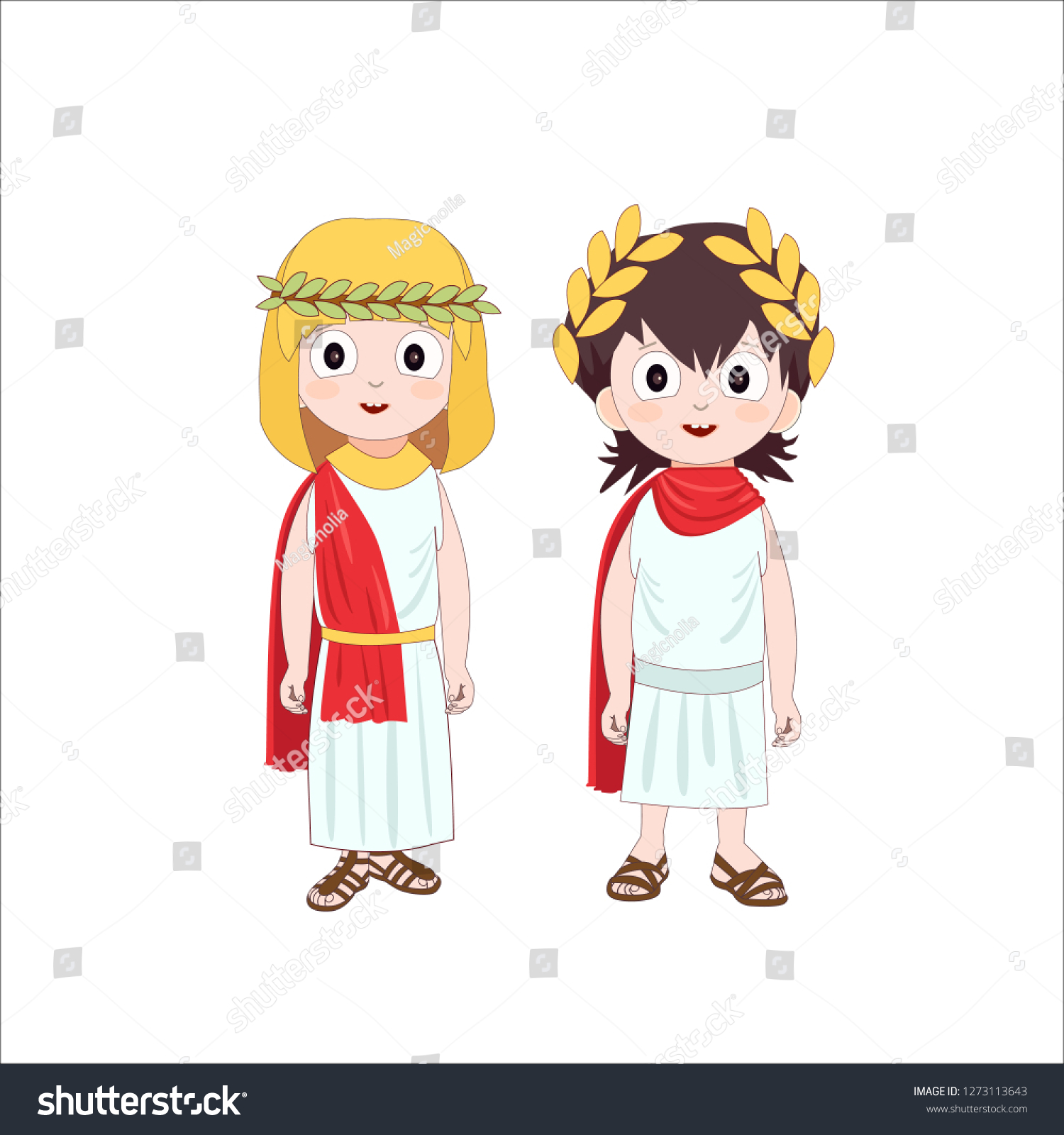 Греческий костюм для девочки и для мальчика