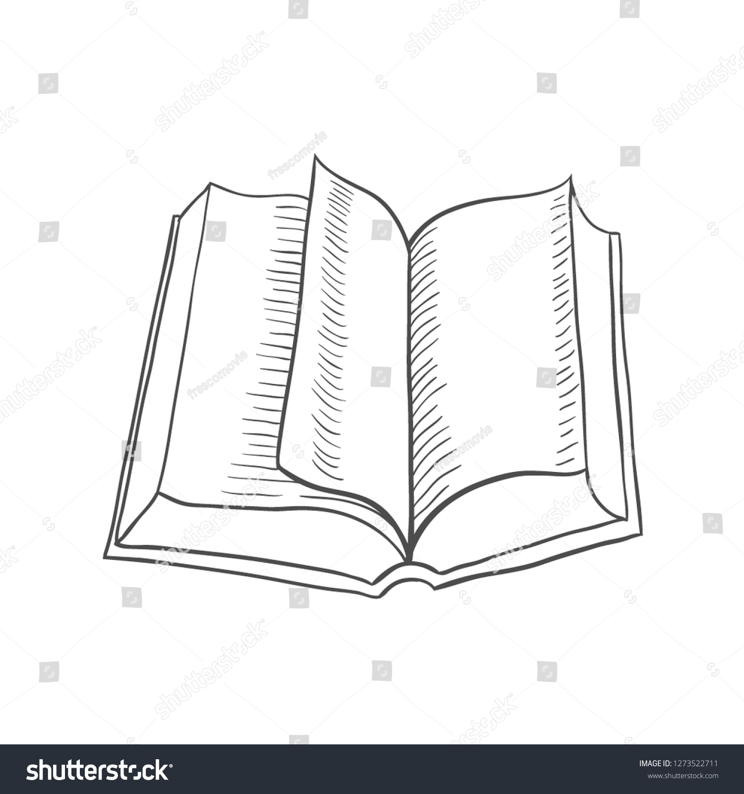 Open Book Isolated On White Background Stock Vector (Royalty Free ...