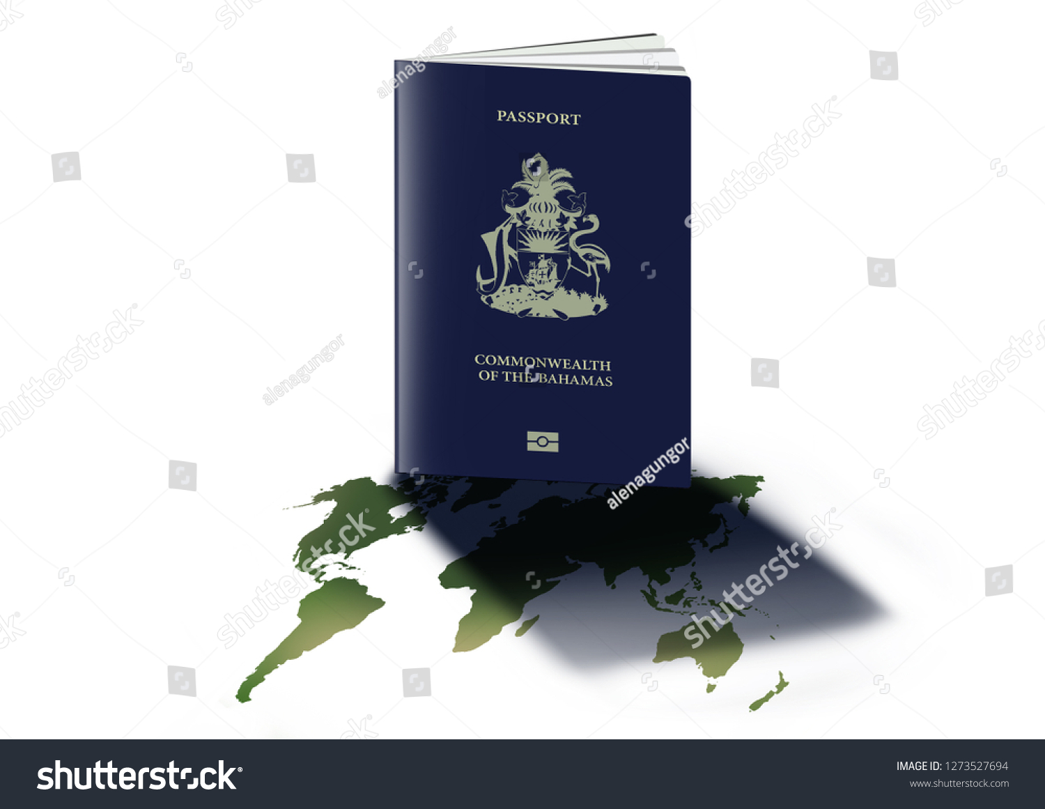 Bahamas Bahamian Passport On World Map 스톡 일러스트 1273527694 | Shutterstock