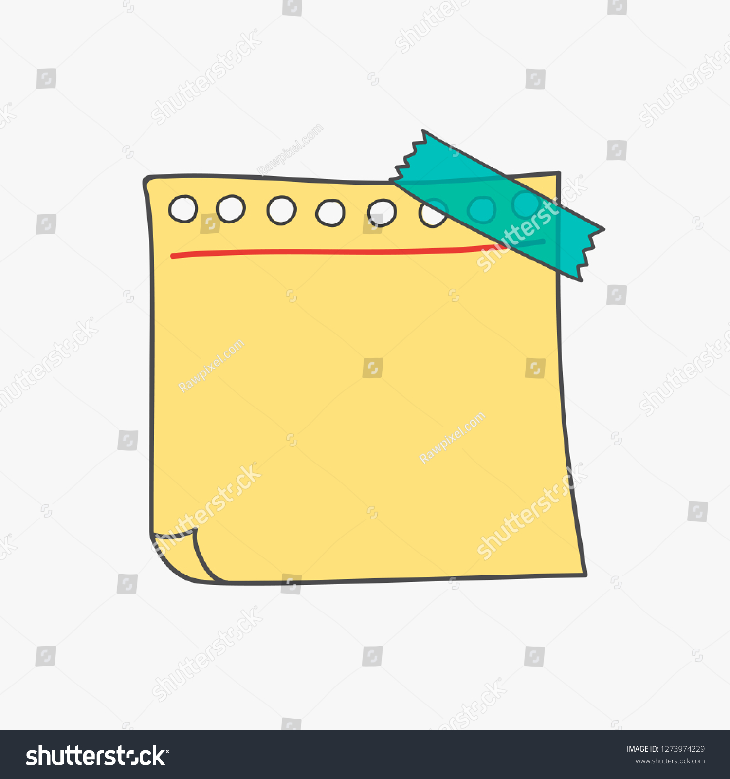 Blank Yellow Note Paper Vector Stock Vector (Royalty Free) 1273974229 ...