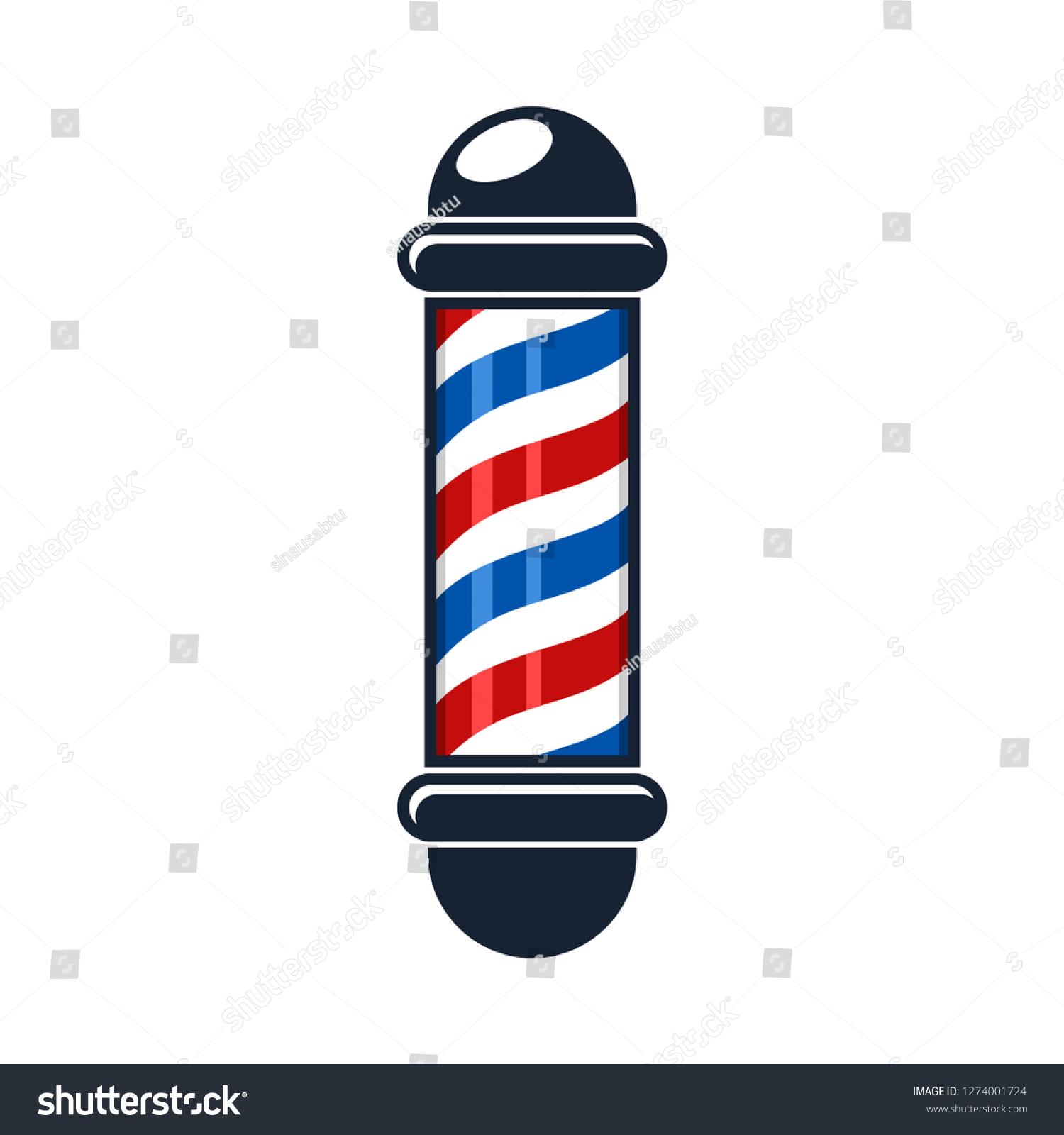 Barber Pole Icon Vector Template Stock Vector (Royalty Free) 1274001724 ...