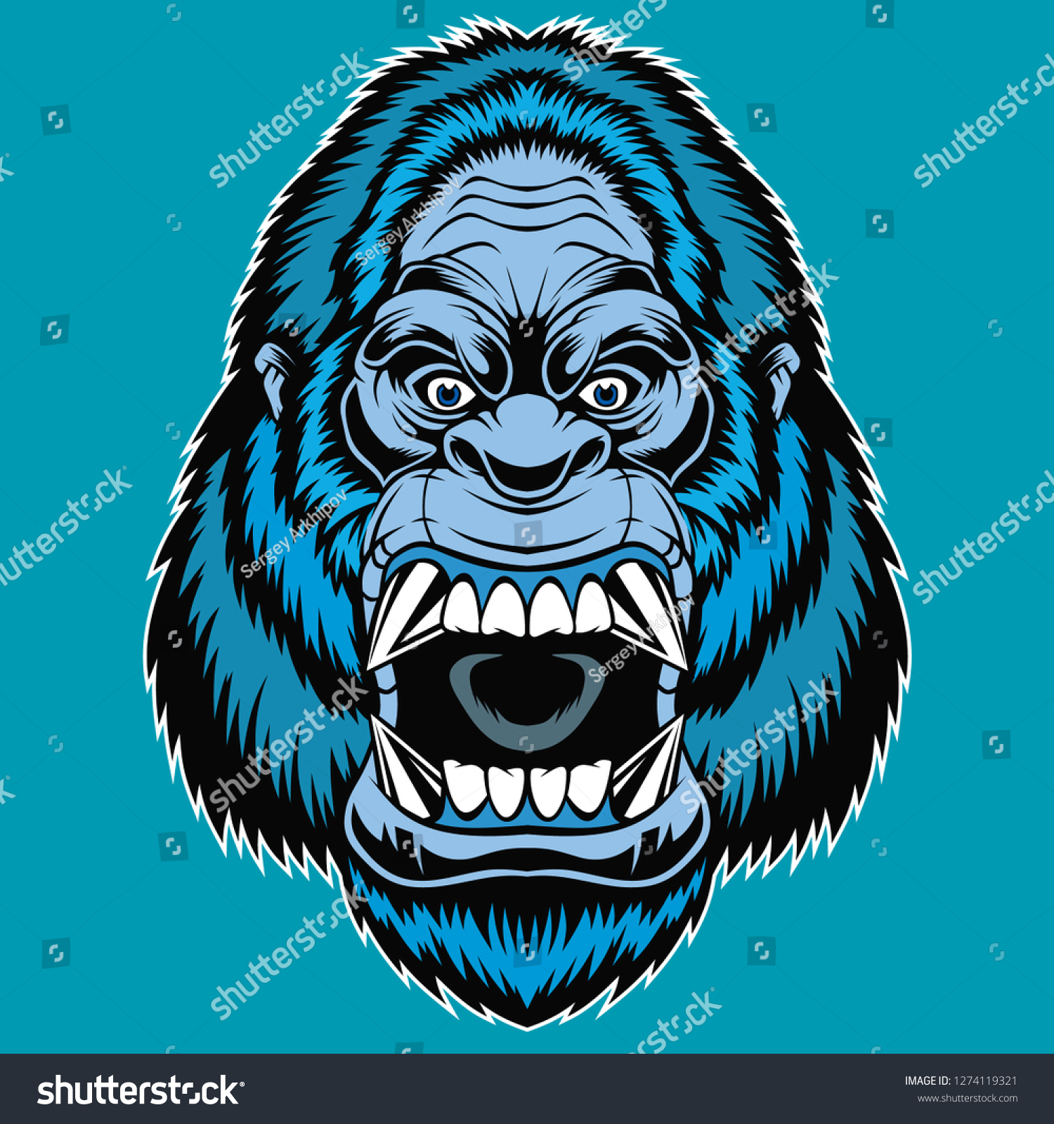 Angry Gorilla Head Stock Vector Royalty Free Shutterstock