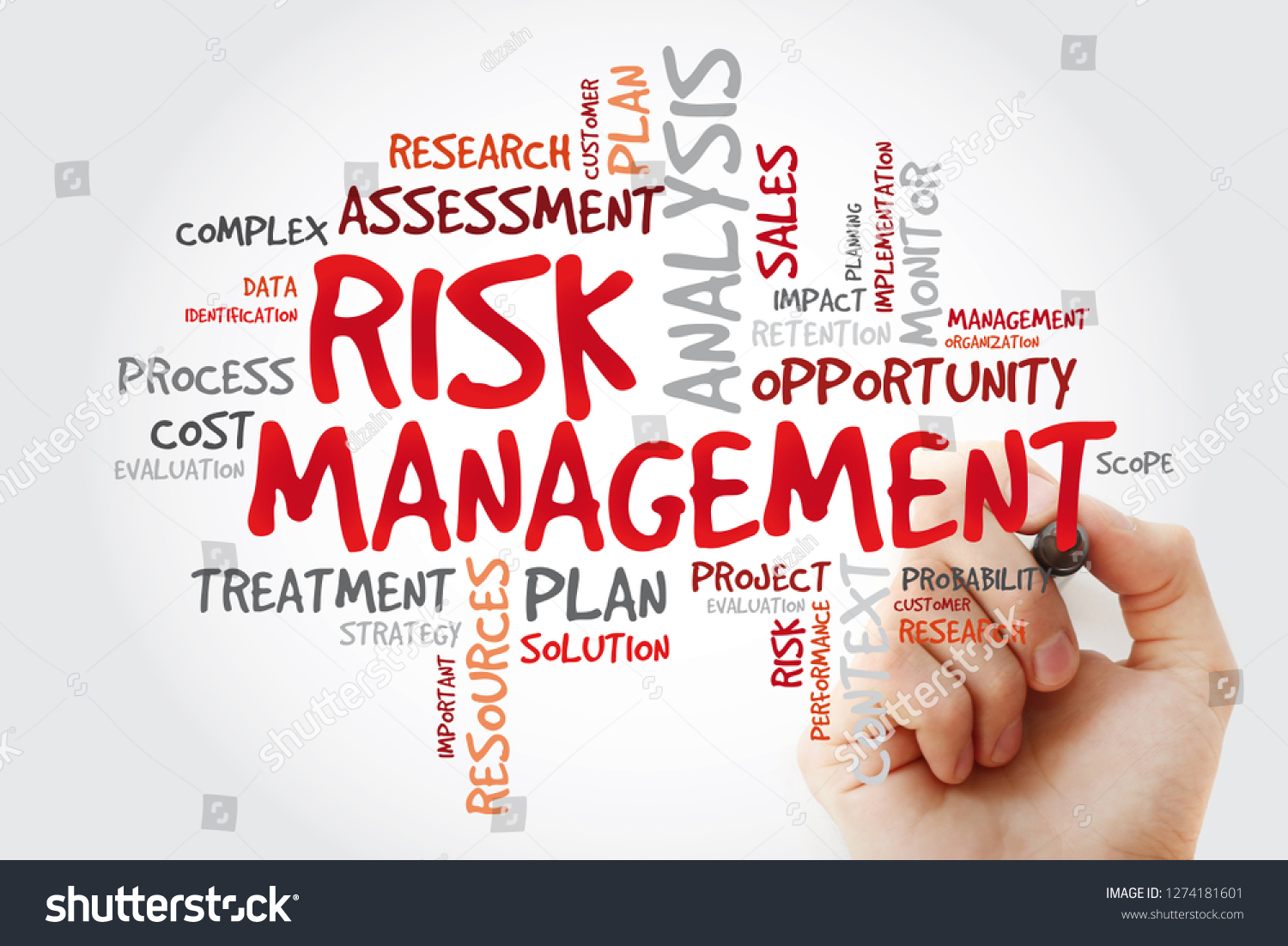 Risk Management Word Cloud Marker Business Stock Photo 1274181601 ...