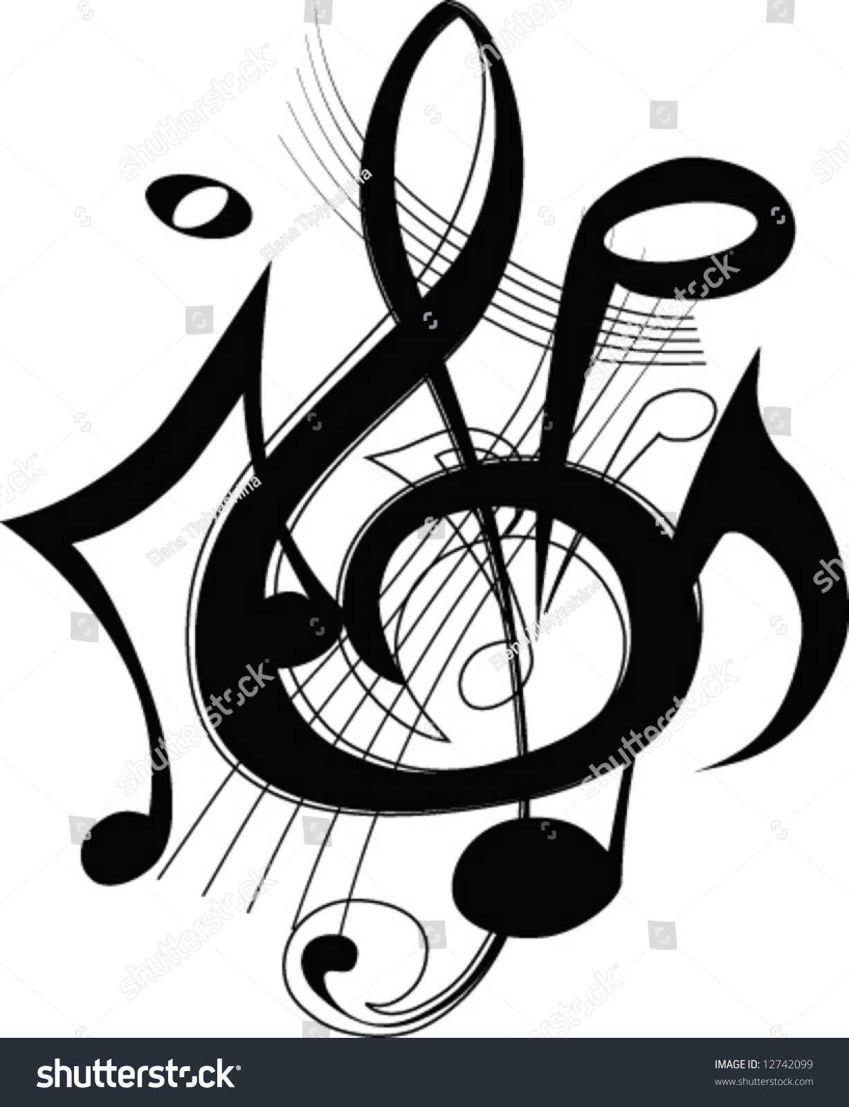 Musical Lines Notes Vector Illustration Stock Vector (Royalty Free ...