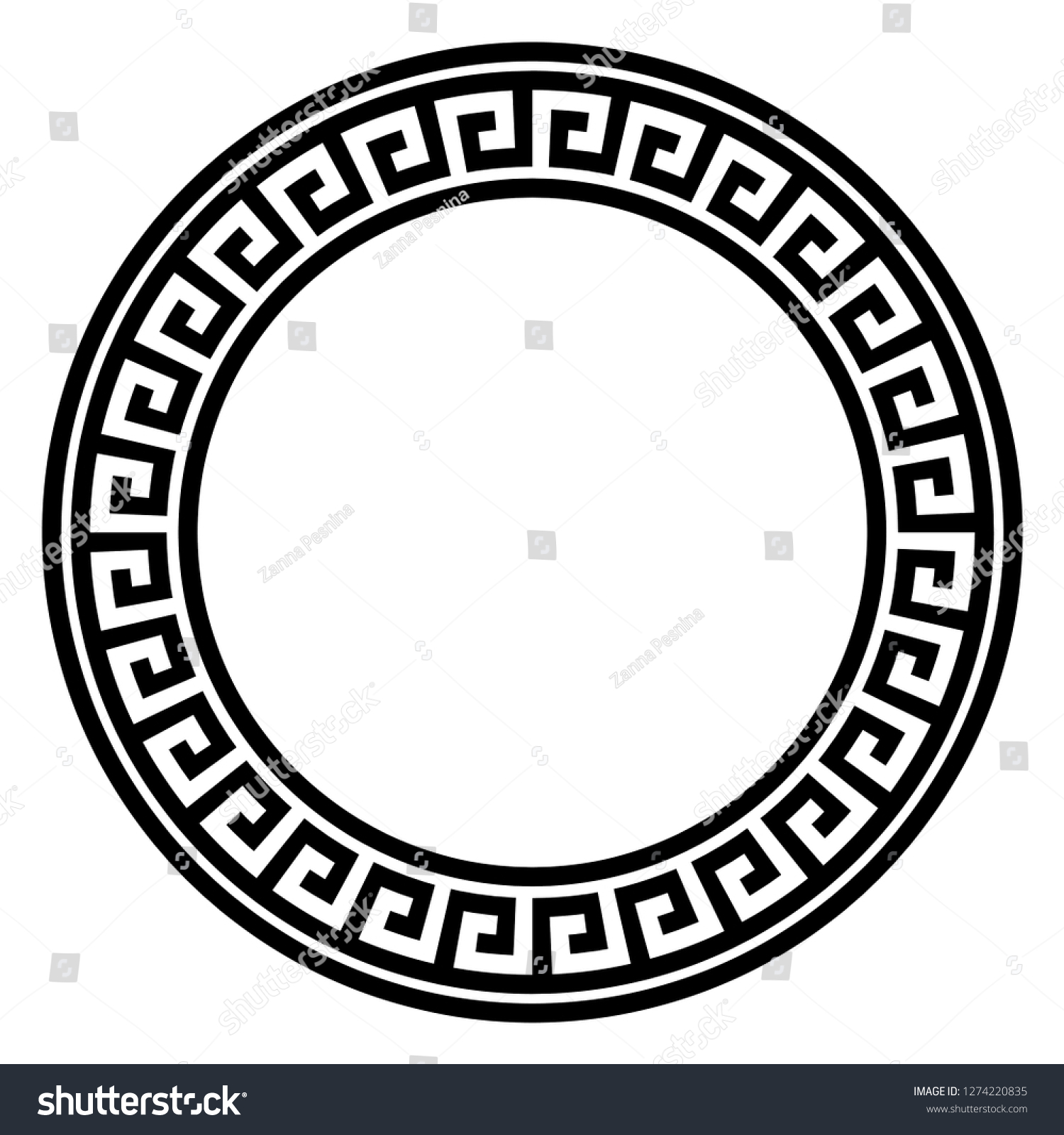 Greek Key Round Frame Typical Egyptian Stock Vector (Royalty Free ...