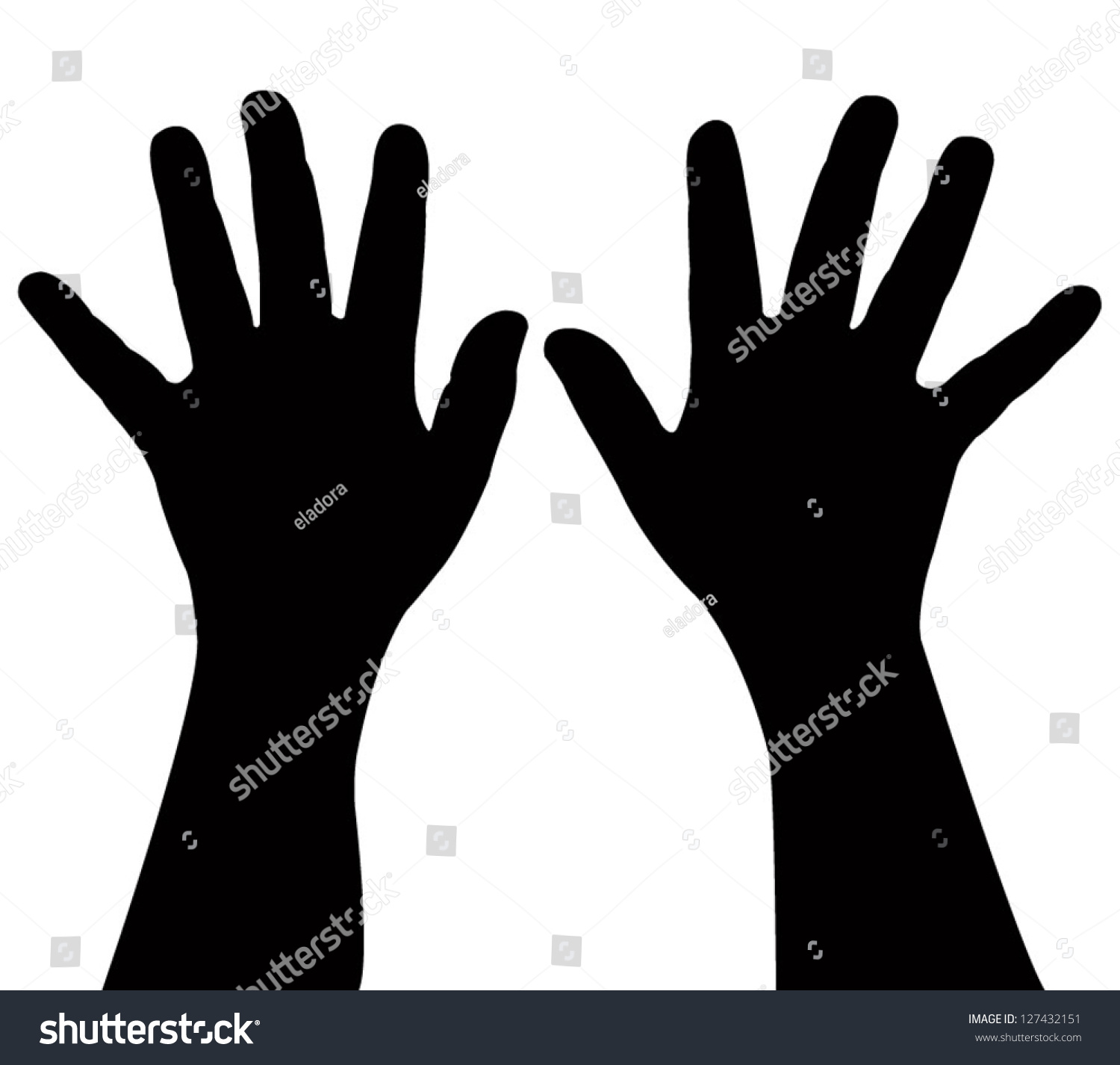 Pair Child Hand Silhouettevector Stock Vector (Royalty Free) 127432151 ...