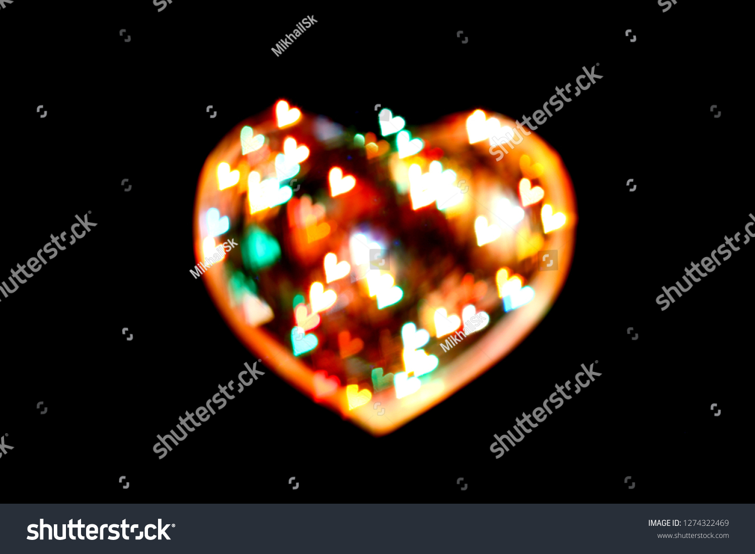 Neon Lights Shaped Heart Bokeh Form Stock Photo 1274322469 | Shutterstock