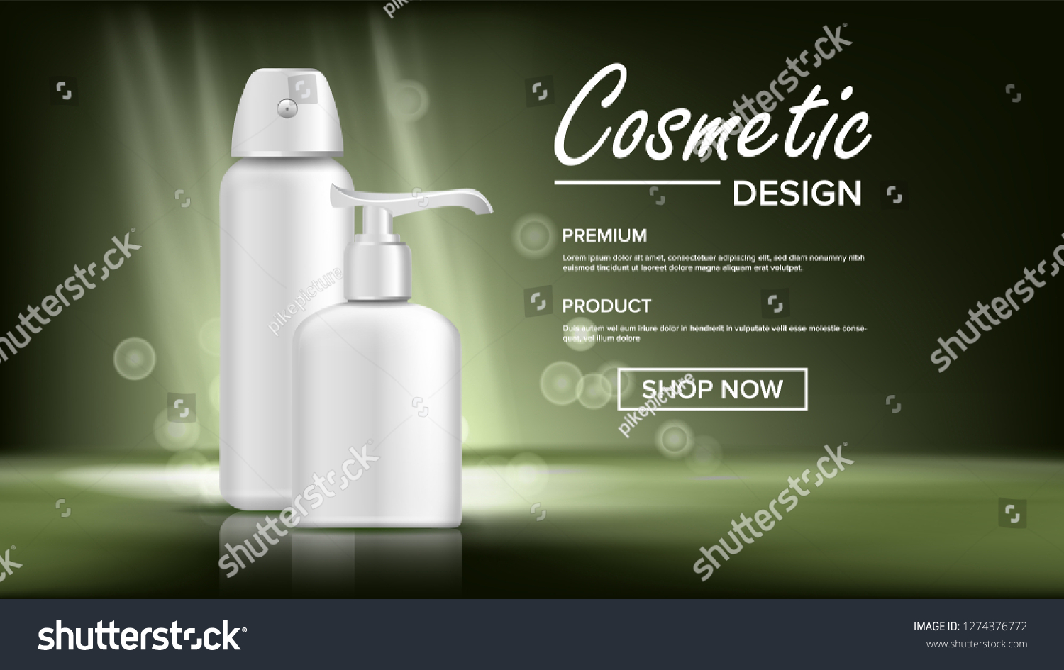 Cosmetic Bottle Banner Vector Luxury Light Stock Vector (Royalty Free ...