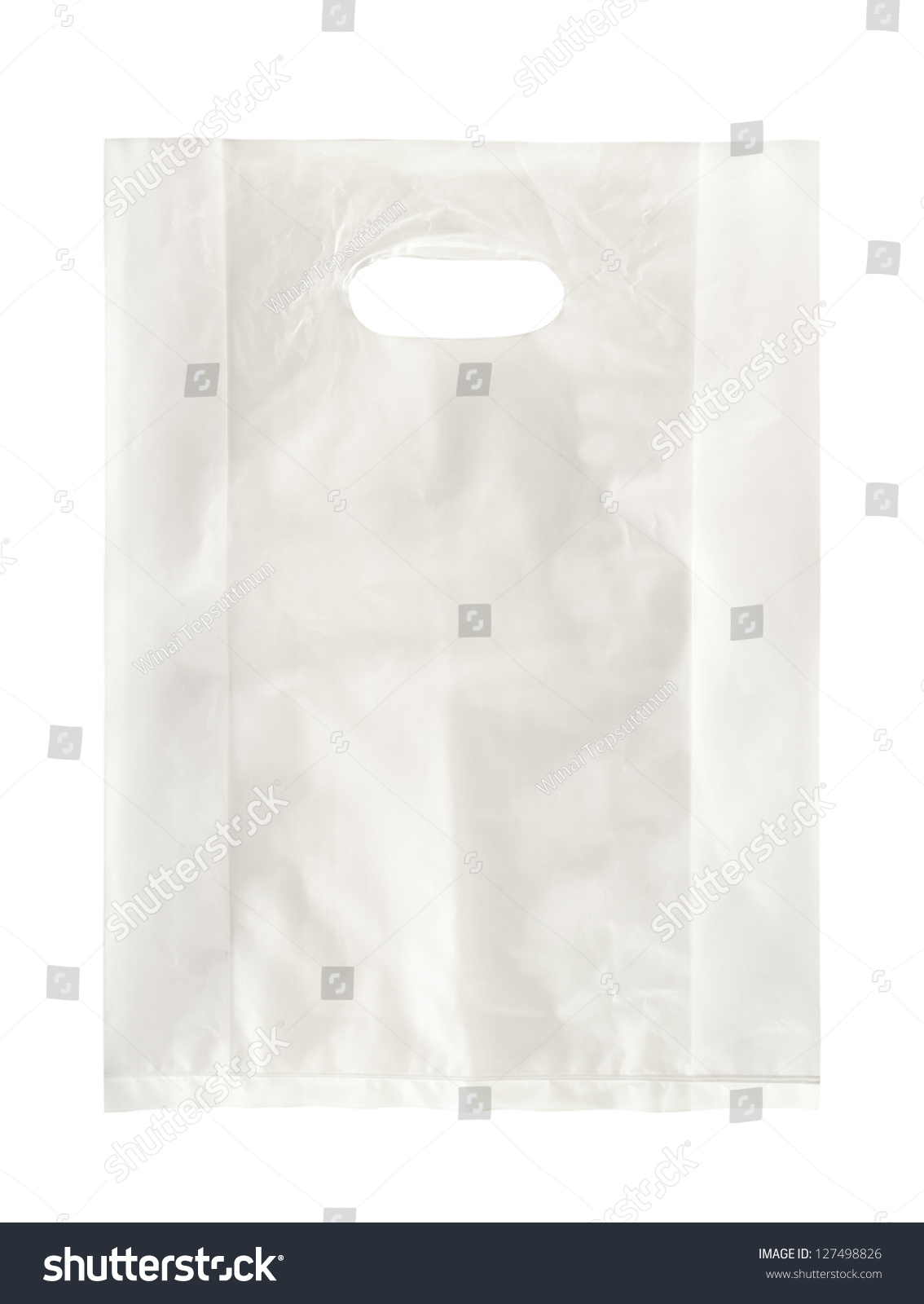 Plastic Bag Isolated On White Background Stock Photo 127498826 ...