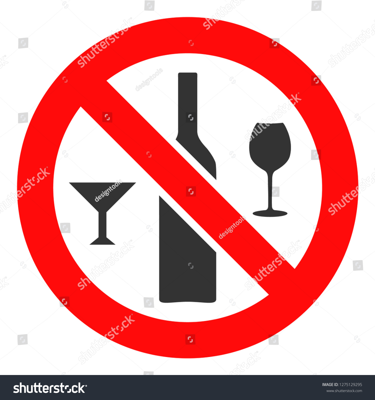 Forbidden Wine Drinks Vector Icon Symbol Stock Vector (Royalty Free ...