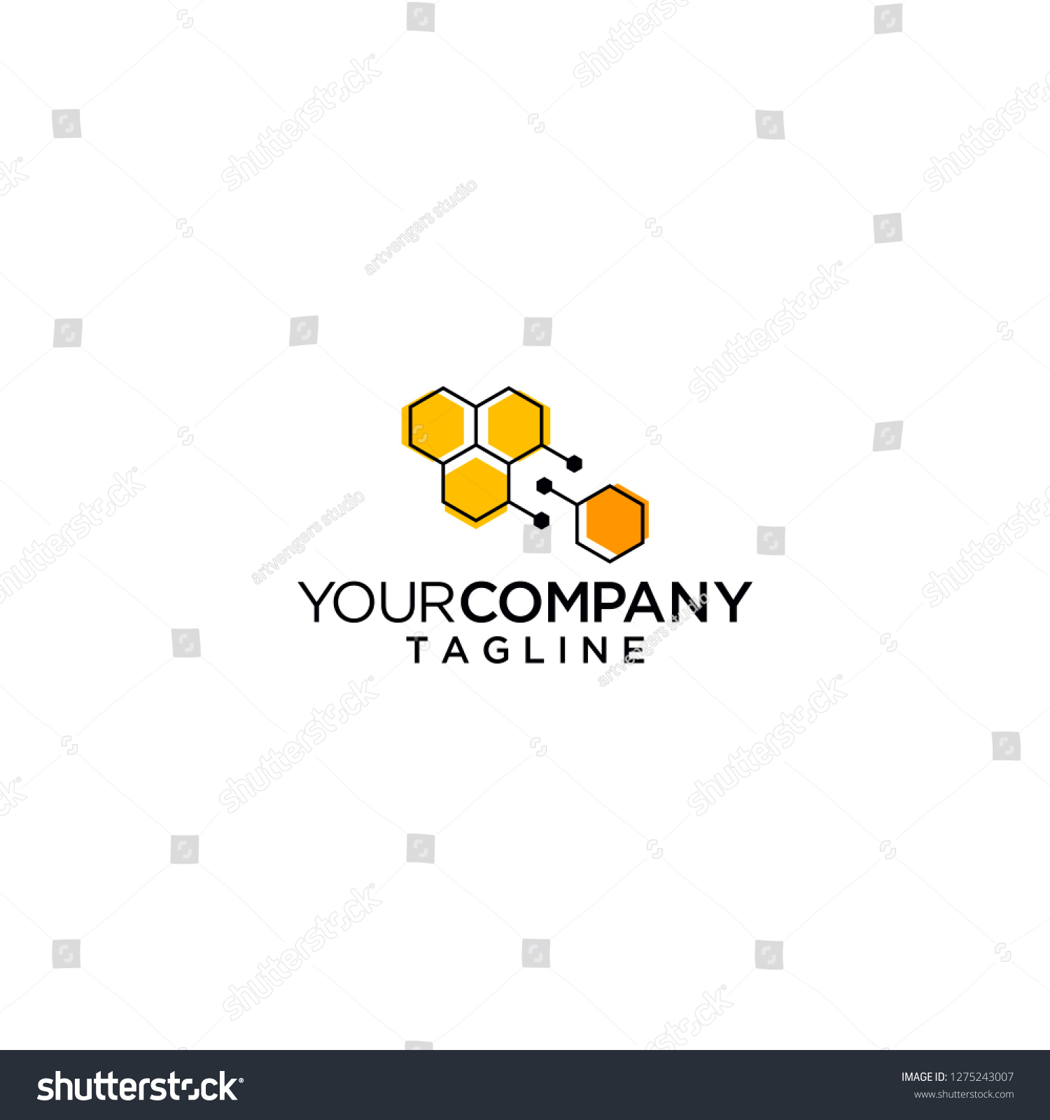 Dna Honeycomb Logo Molecular Structure Vector Stock Vector (Royalty ...