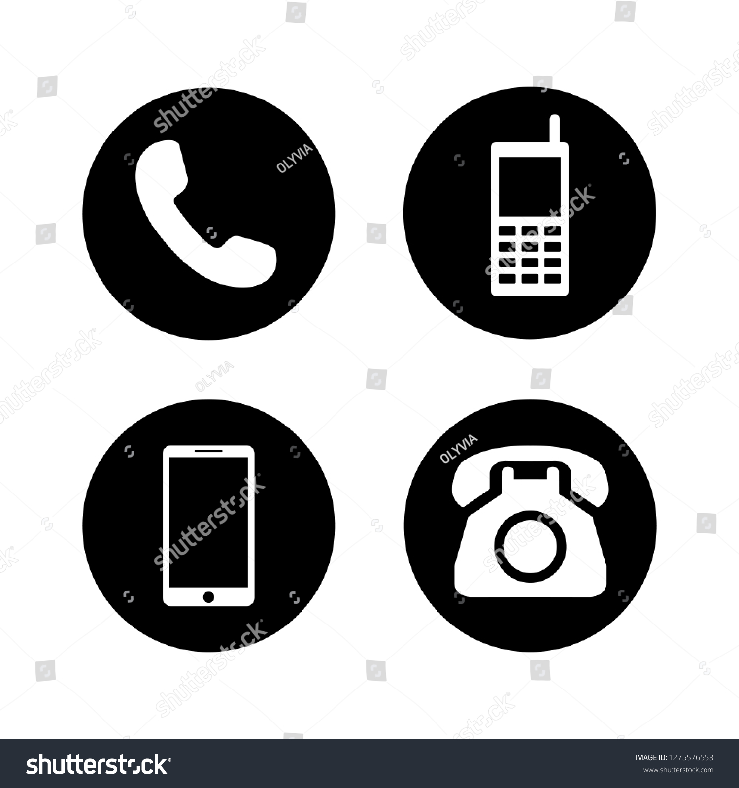 Telephone Icons Set Symbol Vector Symbol Stock Vector (Royalty Free ...