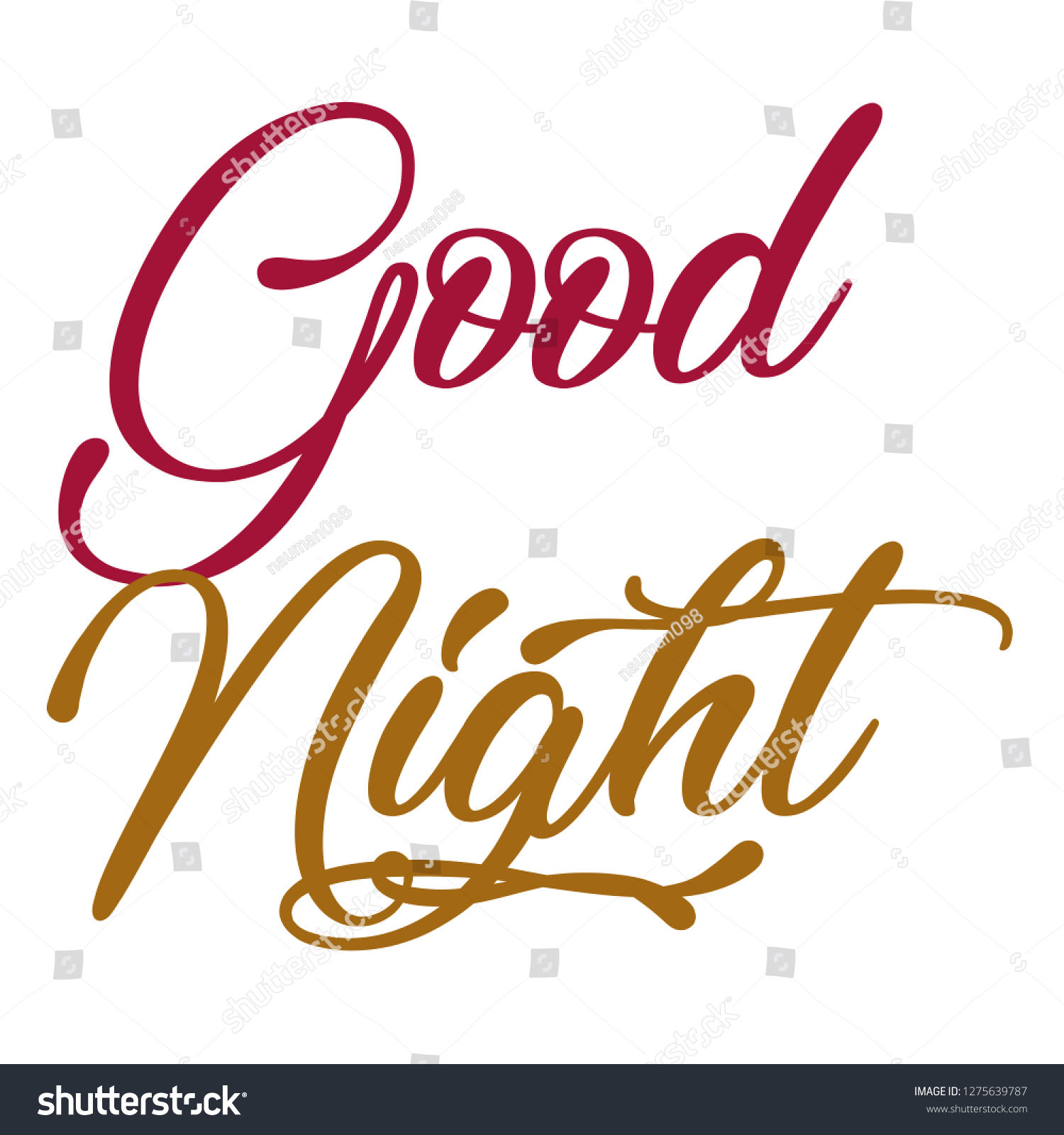 Good Night Greetings Colours Styles Stock Illustration 1275639787 ...