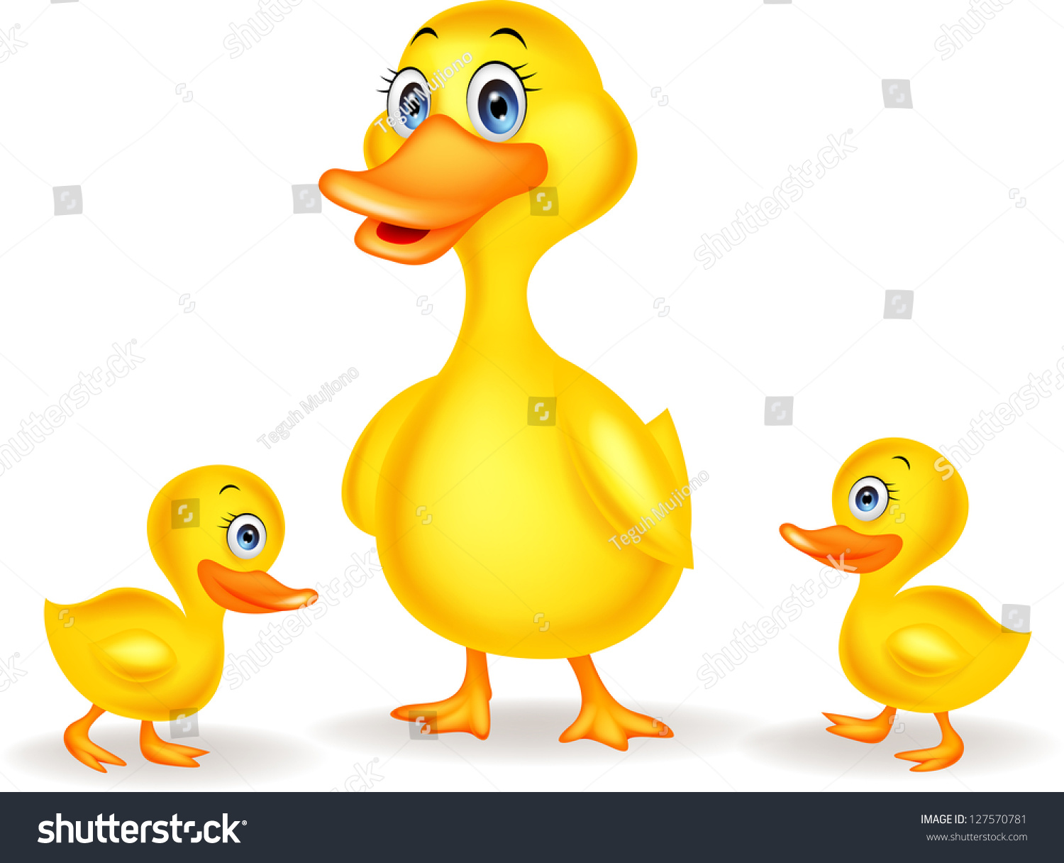 Duck Family Cartoon Stock Illustration 127570781 | Shutterstock