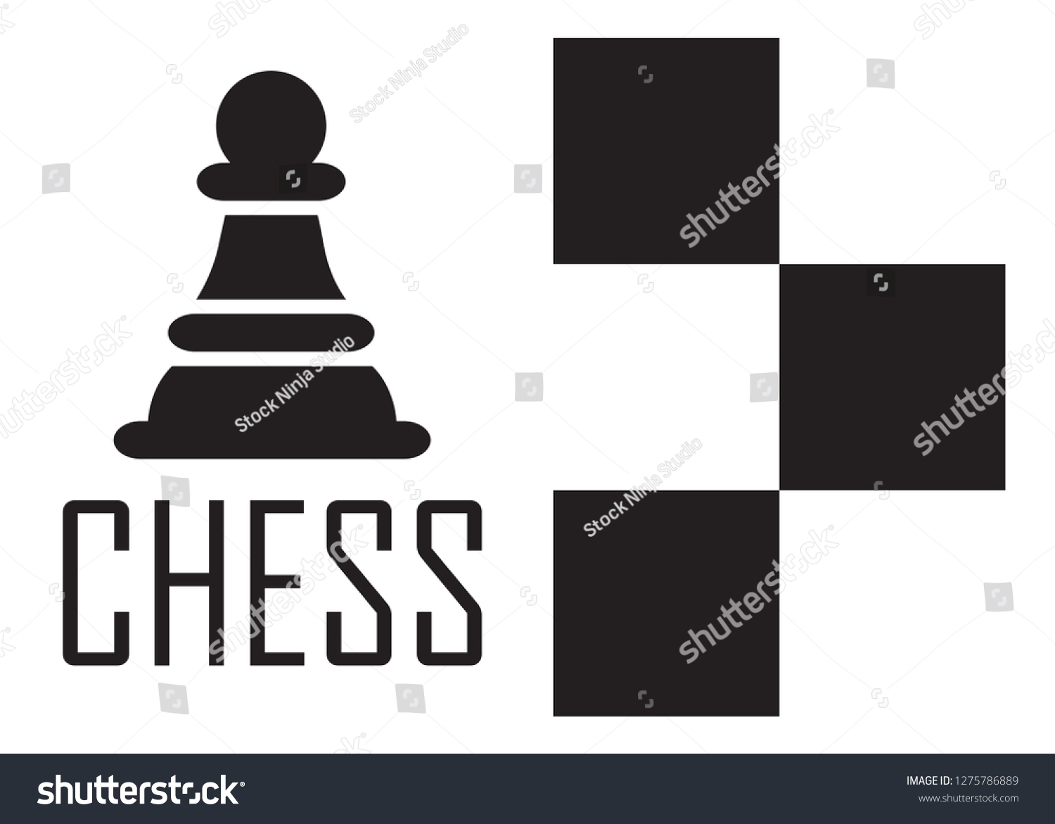 Chess Logo Concept Checkerboard Chess Vector Stock Vector (Royalty Free ...