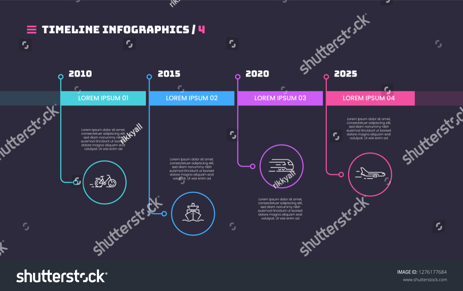 Thin Line Timeline Minimal Infographic Concept Stock Vector (Royalty ...