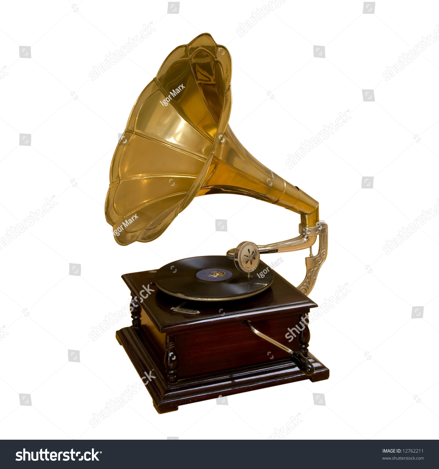 Gramaphone Isolated On White Background Stock Photo 12762211 | Shutterstock