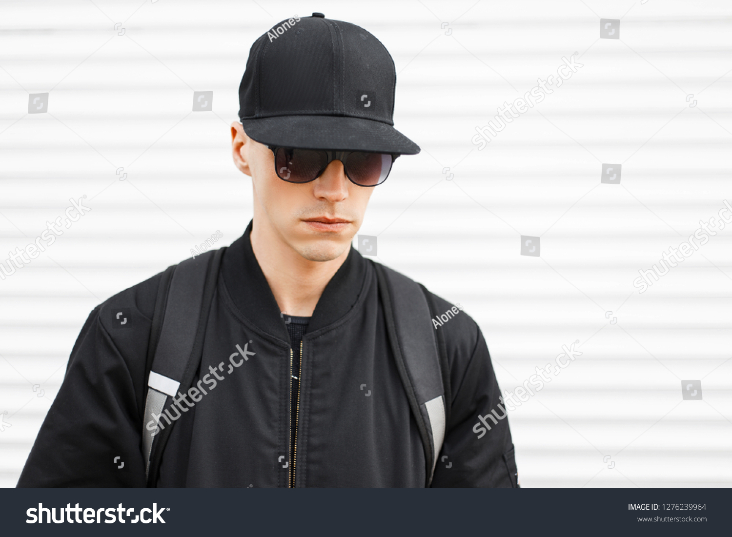 black cap stylish