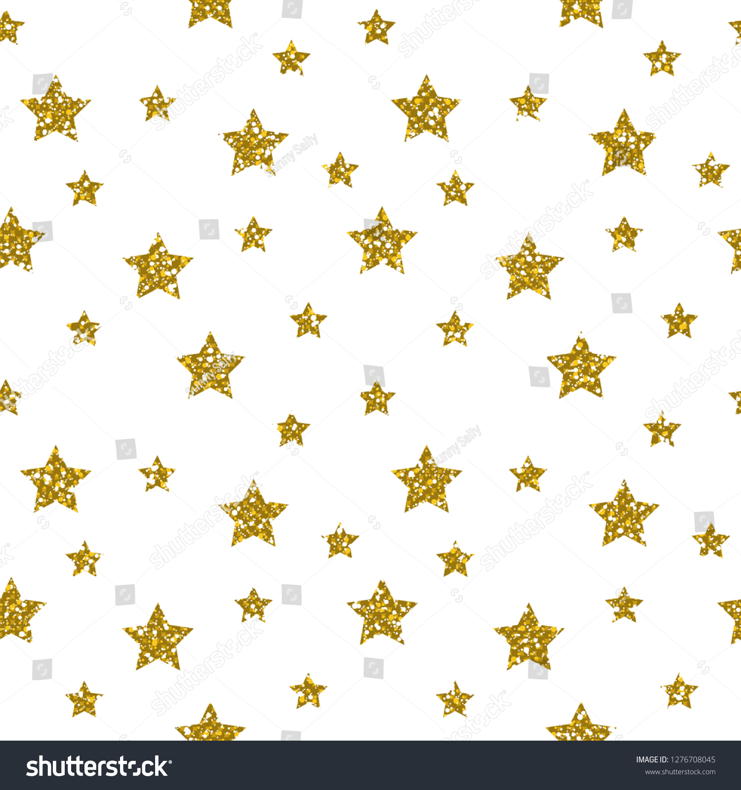 Golden Star Pattern Glitter Look Stock Vector (Royalty Free) 1276708045 ...