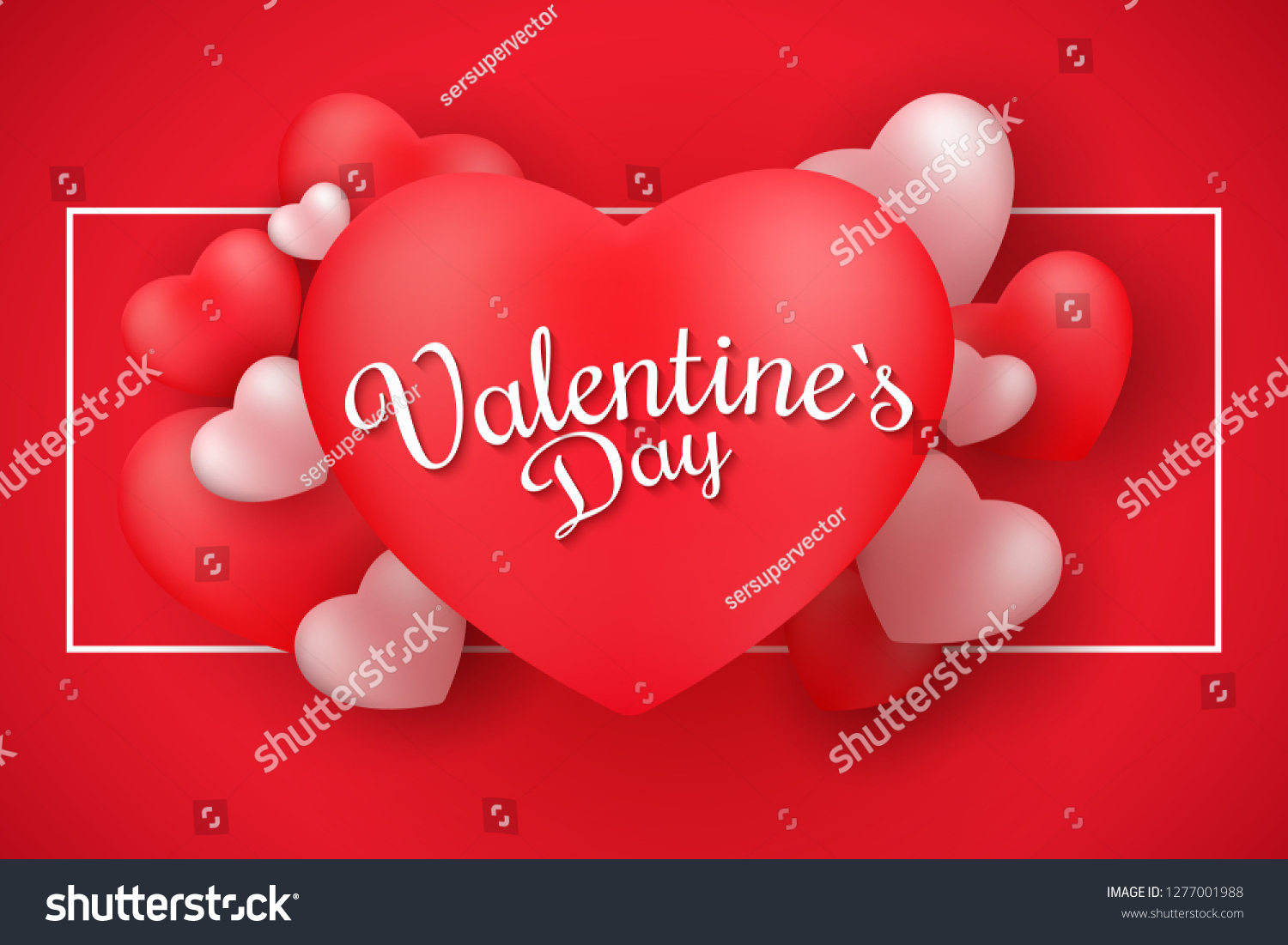 Valentines Day Banner Romantic Flying 3d Stock Vector (Royalty Free ...