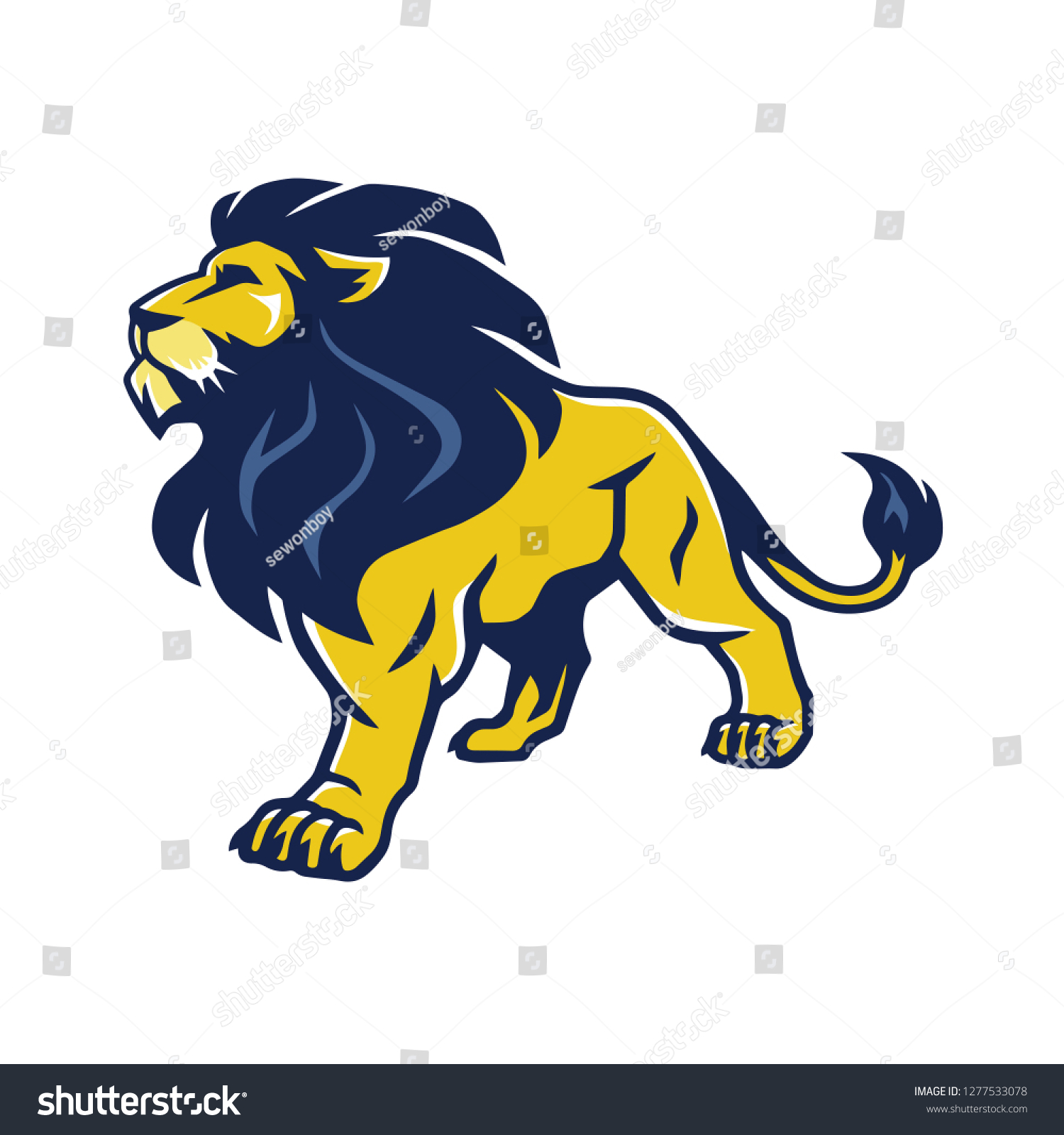 Lion Logo Mascot Stance Stand Vector Stock Vector (Royalty Free ...