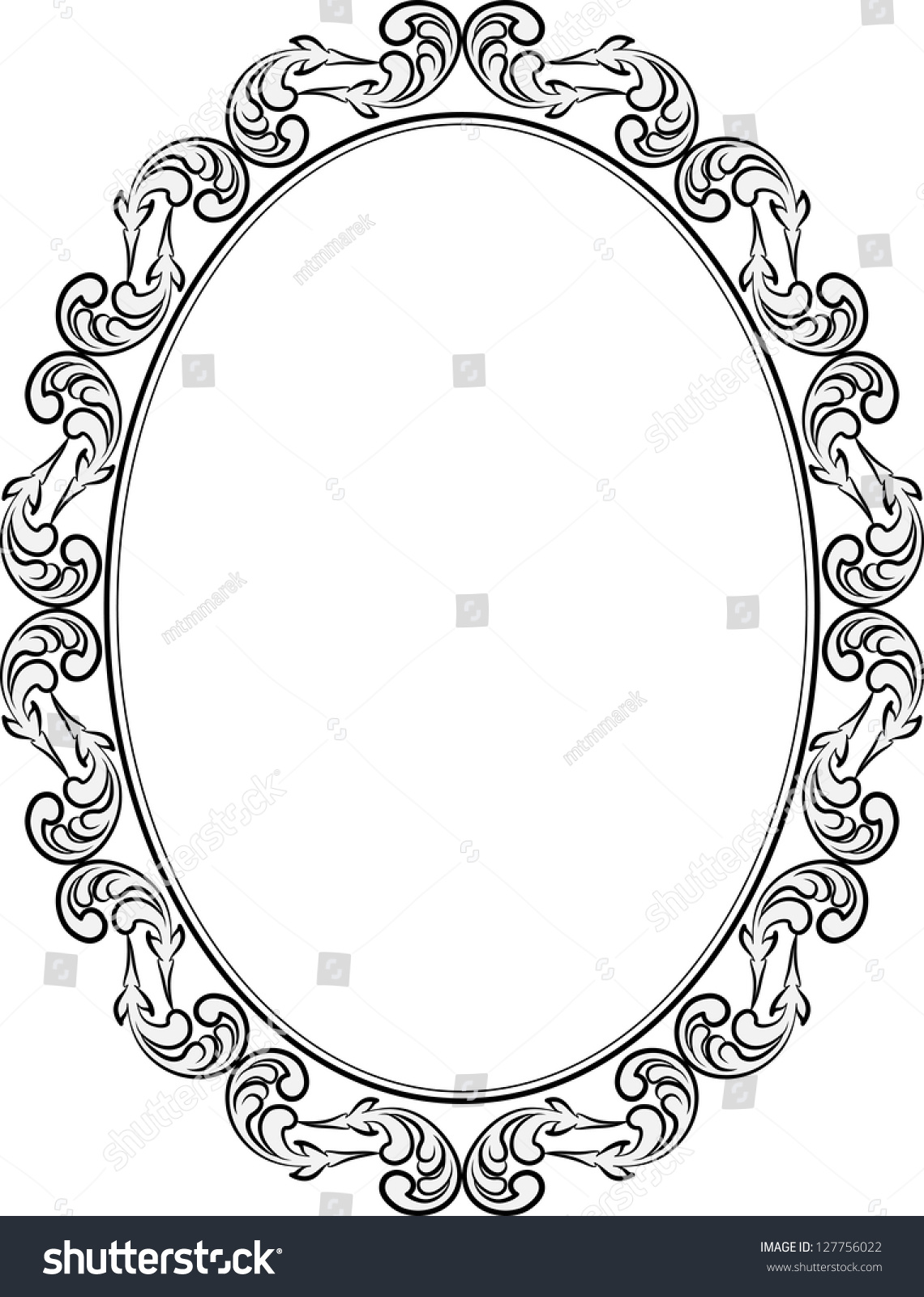 Silhouette Frame Oval Stock Vector Royalty Free Shutterstock