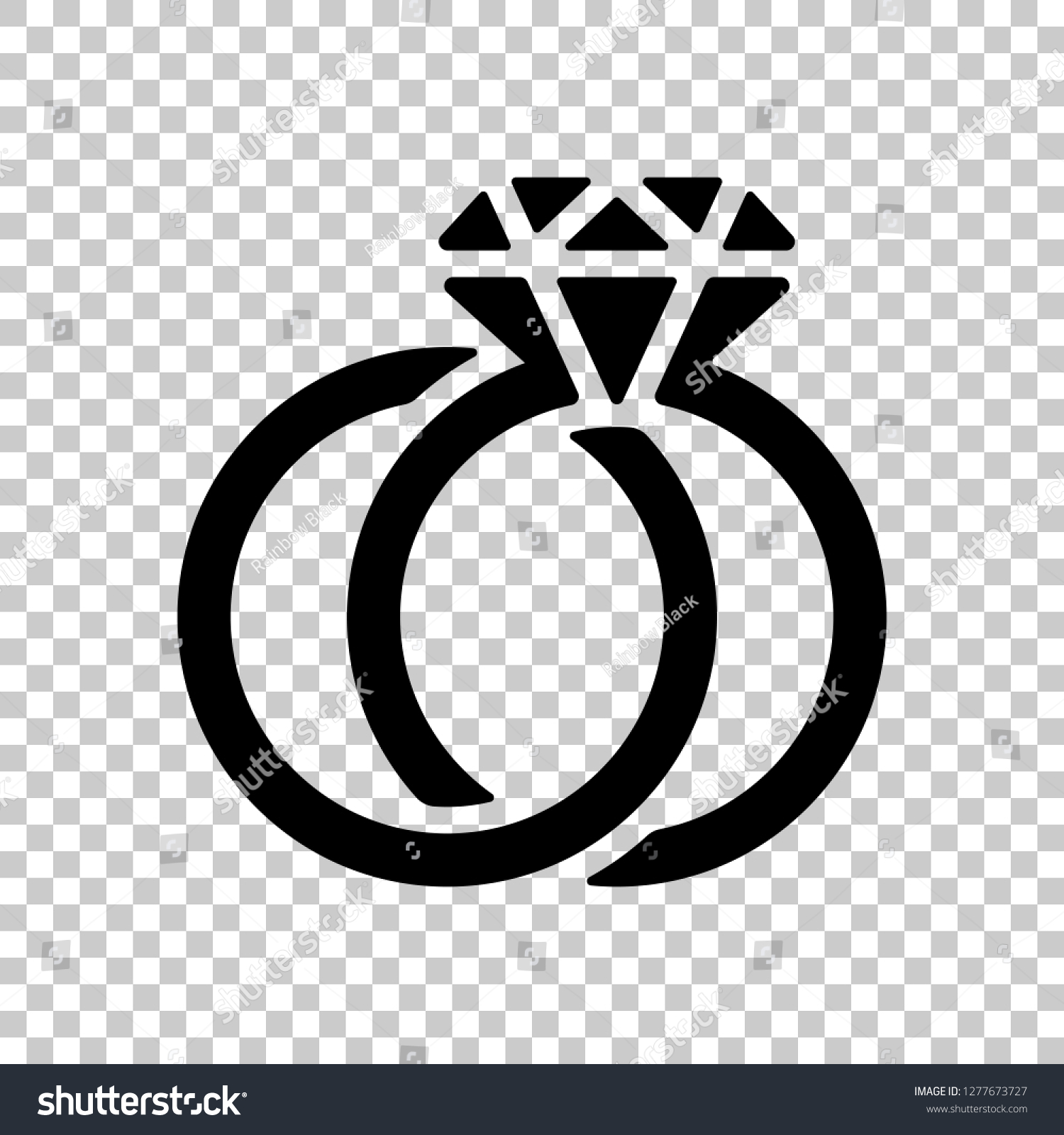Wedding Rings Diamond Icon Black Symbol Stock Vector (Royalty Free ...