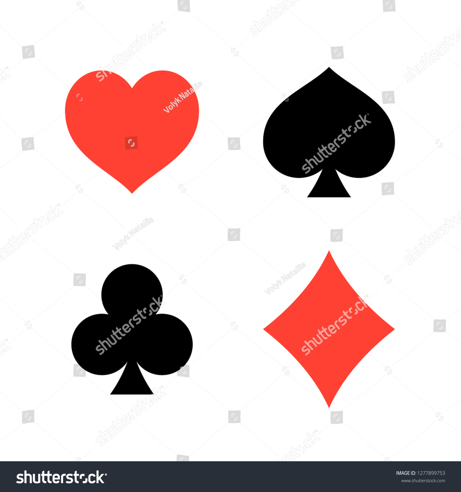 Suit Playing Cards Isolated On White Stock Vector (Royalty Free ...