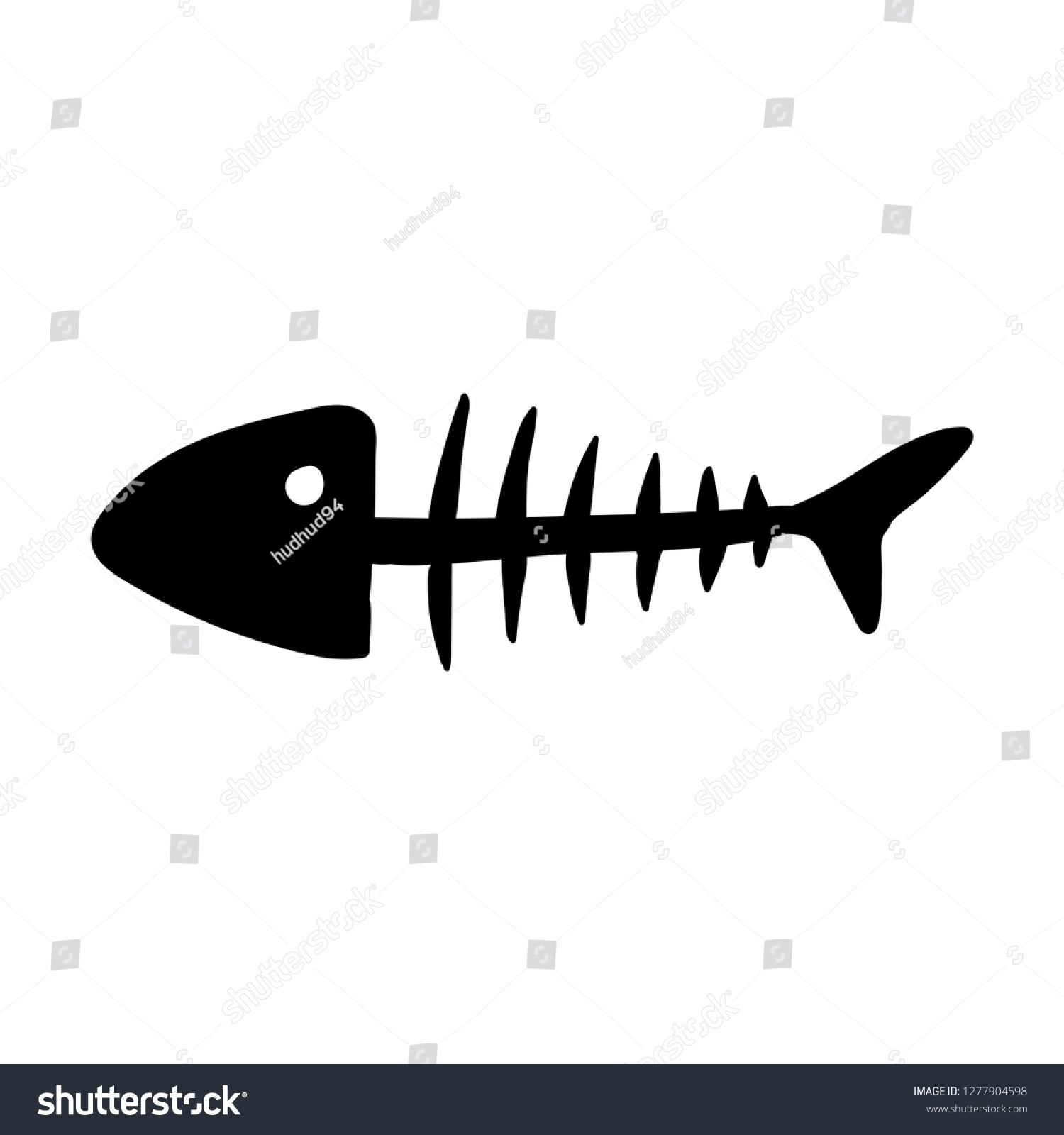 Fishbone Doodle Drawing Icon Stock Vector (Royalty Free) 1277904598 ...