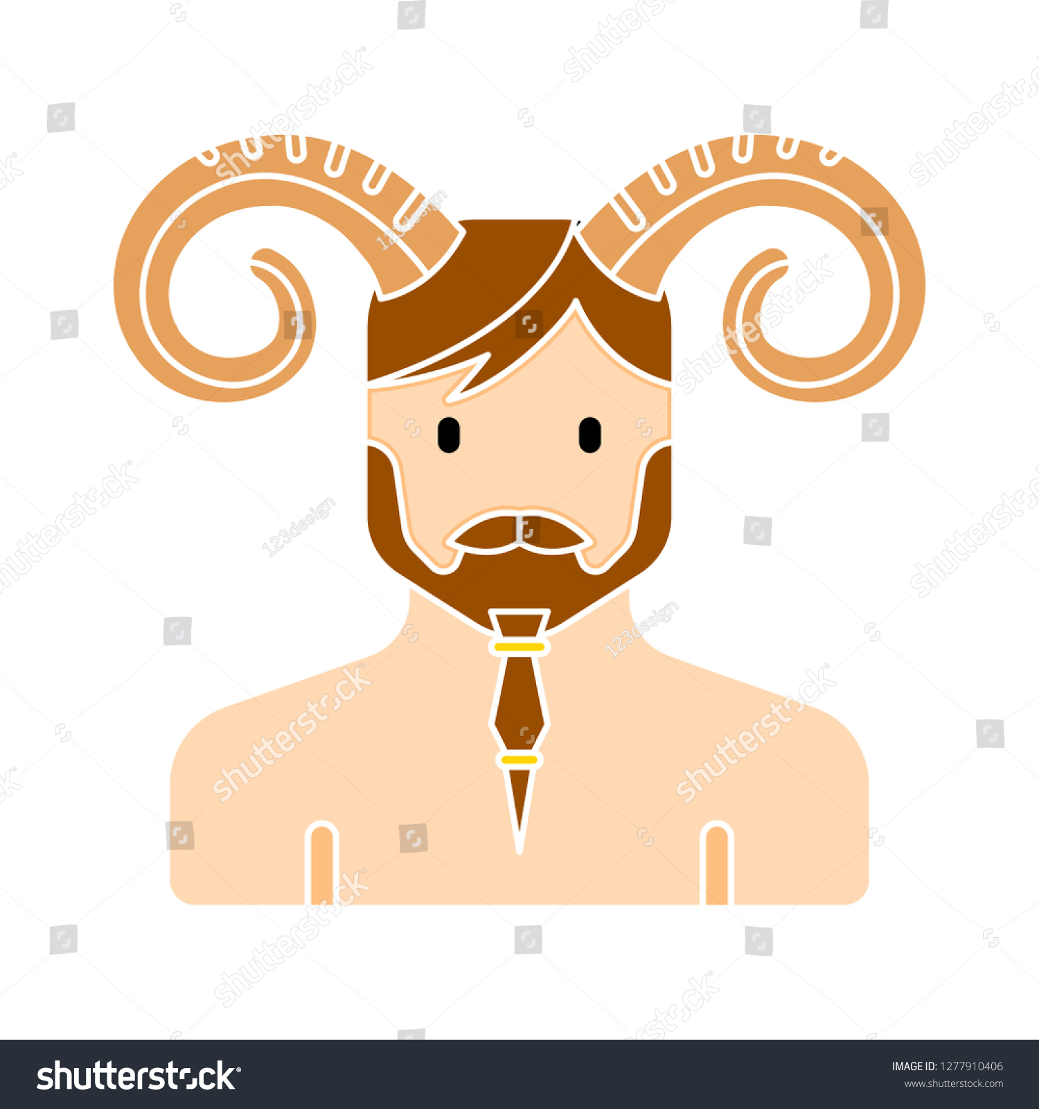 Satyr Vector Icon Satyr Vector Isolated Stock Vector Royalty Free