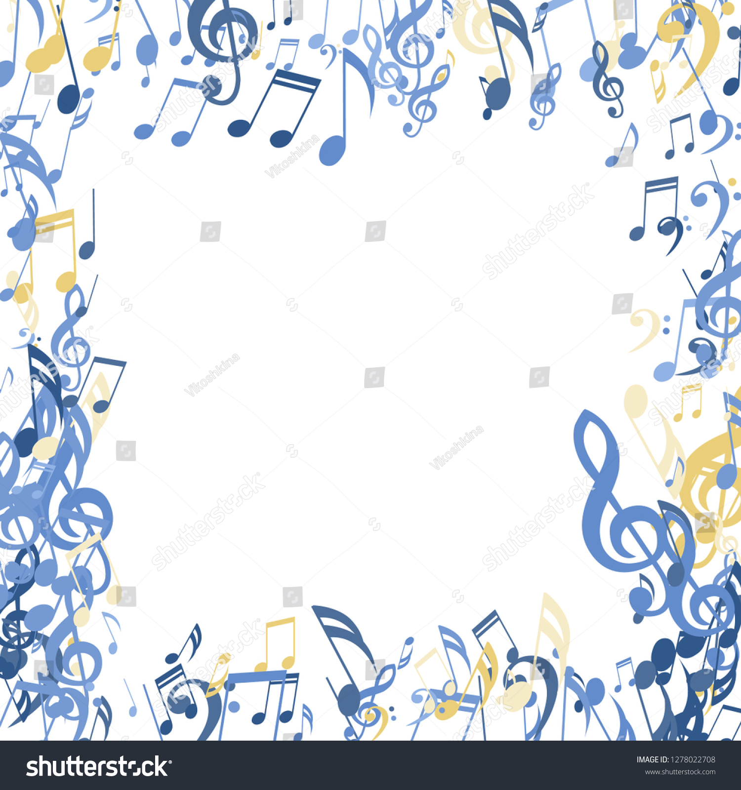 Square Frame Musical Symbols Trendy Background Stock Vector (Royalty ...