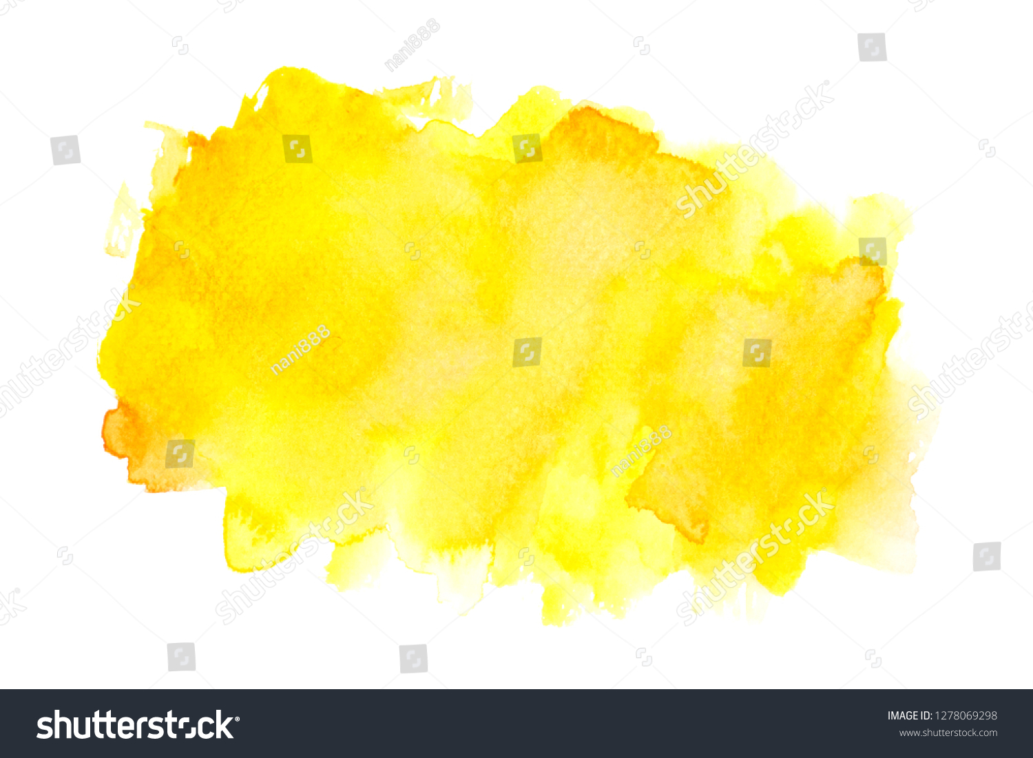 Yellow Watercolor Colorful Shades Paint Stroke Stock Illustration ...