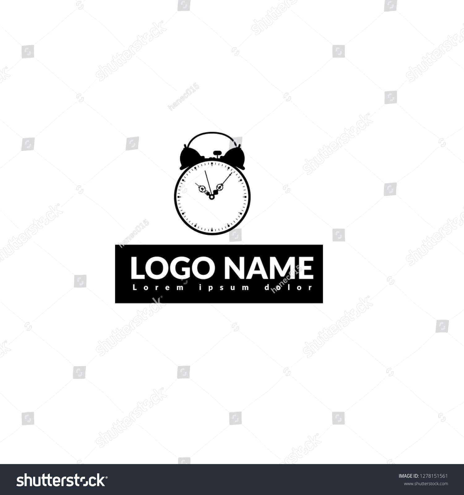 Vintage Clock Logo Concept Designed Your Stock Vector (Royalty Free ...