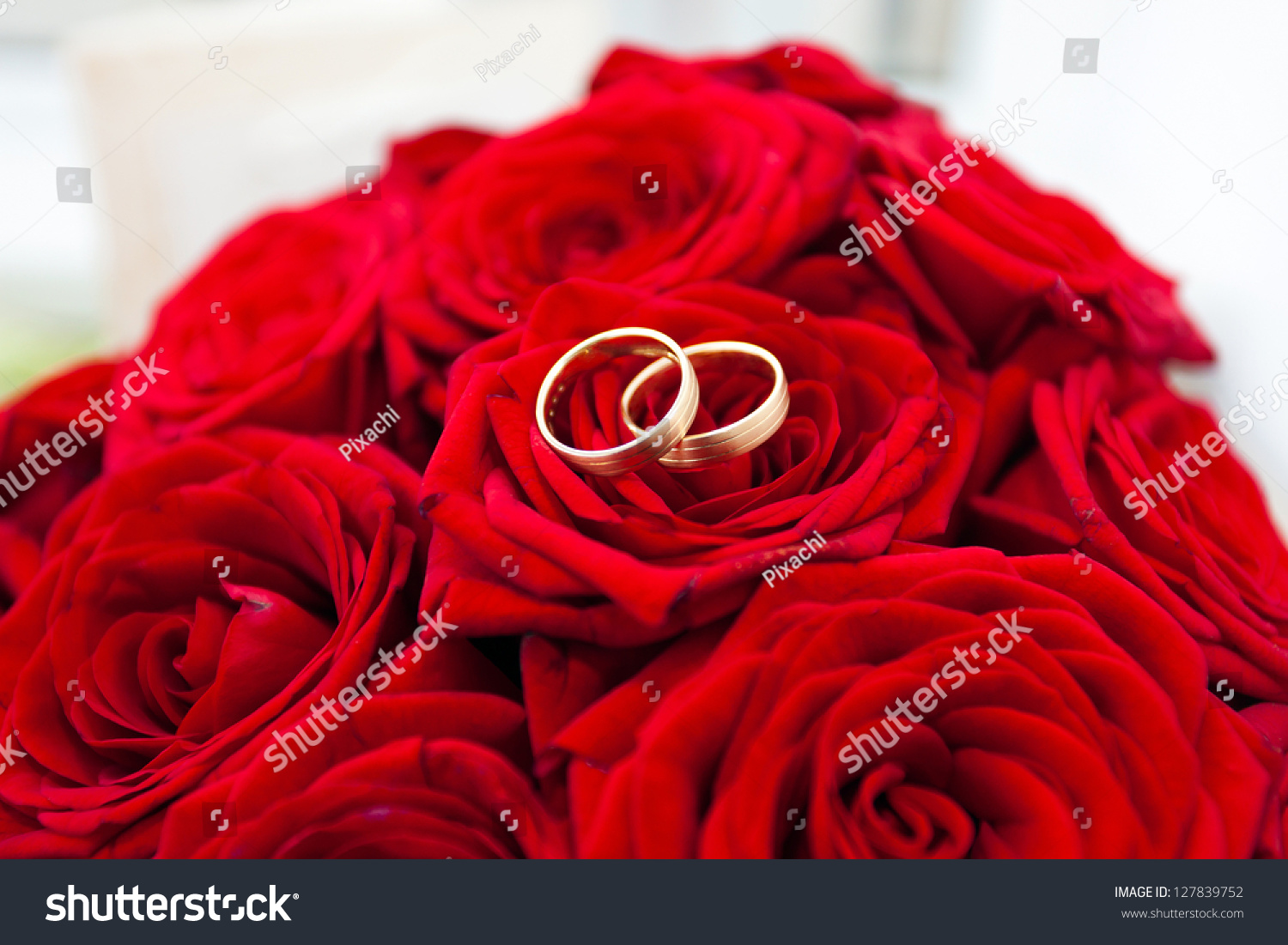 Wedding Rings On Red Roses Wedding Stock Photo 127839752 | Shutterstock