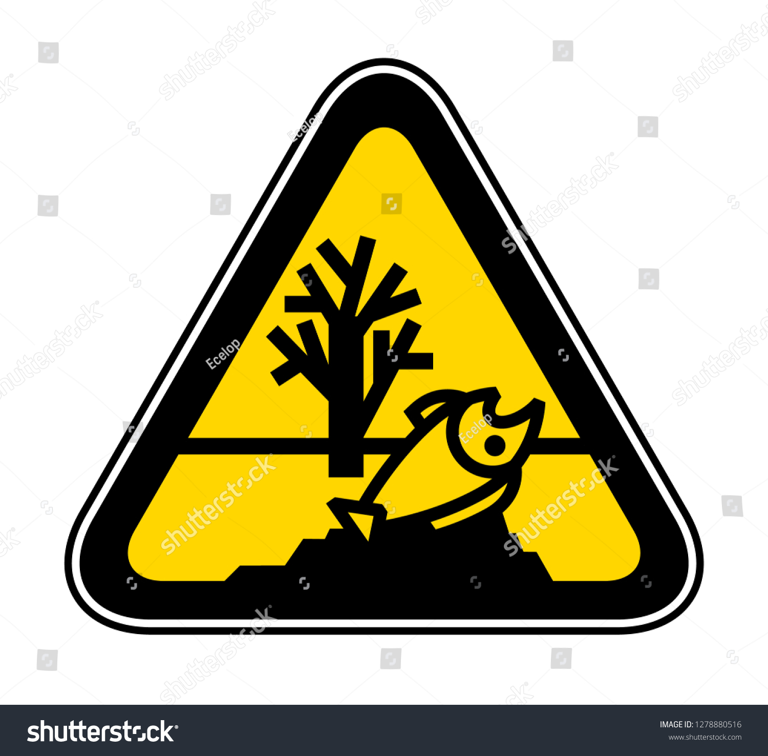 Triangular Yellow Warning Hazard Symbol Vector Stock Vector (Royalty ...