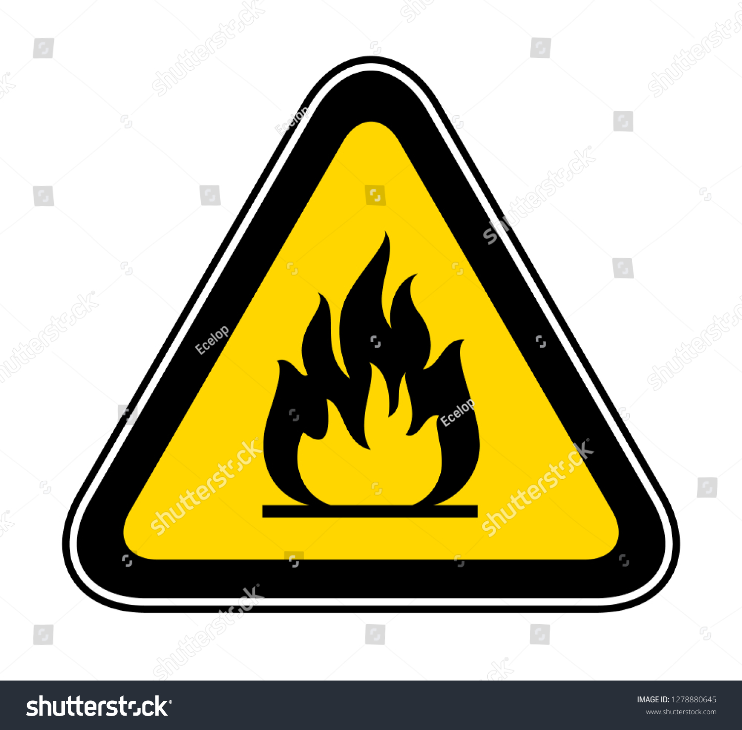 Triangular Yellow Warning Hazard Symbol Vector Stock Vector (Royalty ...