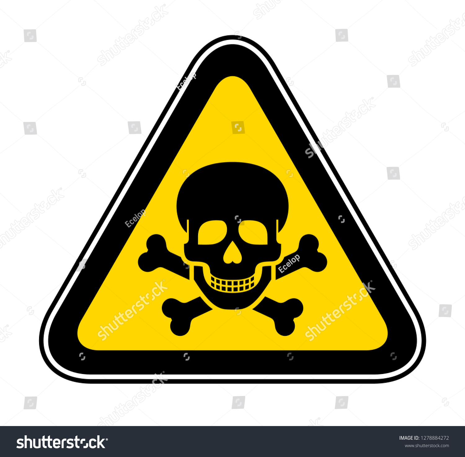 Triangular Yellow Warning Hazard Symbol Vector Stock Vector (royalty 