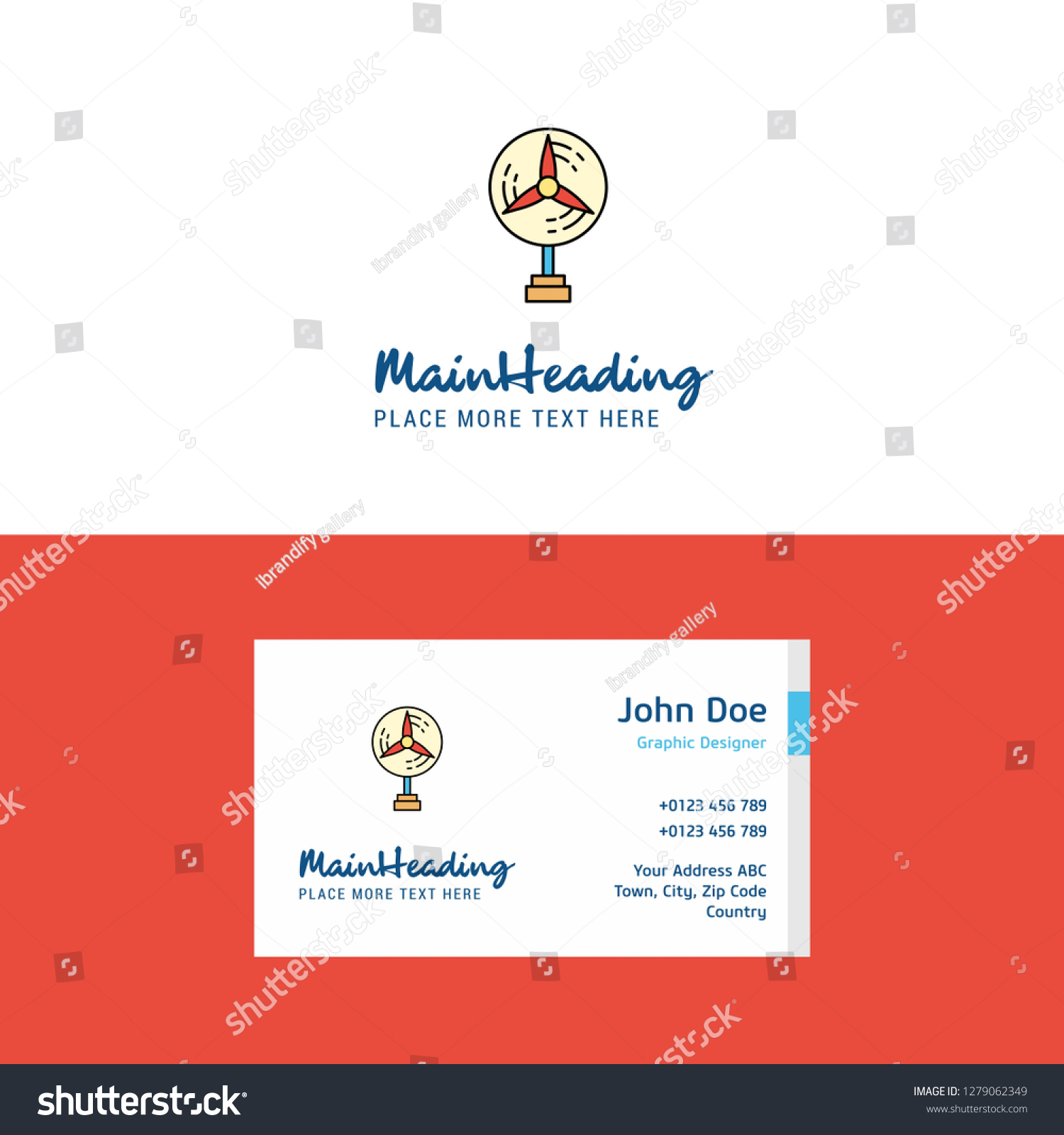 Flat Fan Logo Visiting Card Template Stock Vector (Royalty Free ...