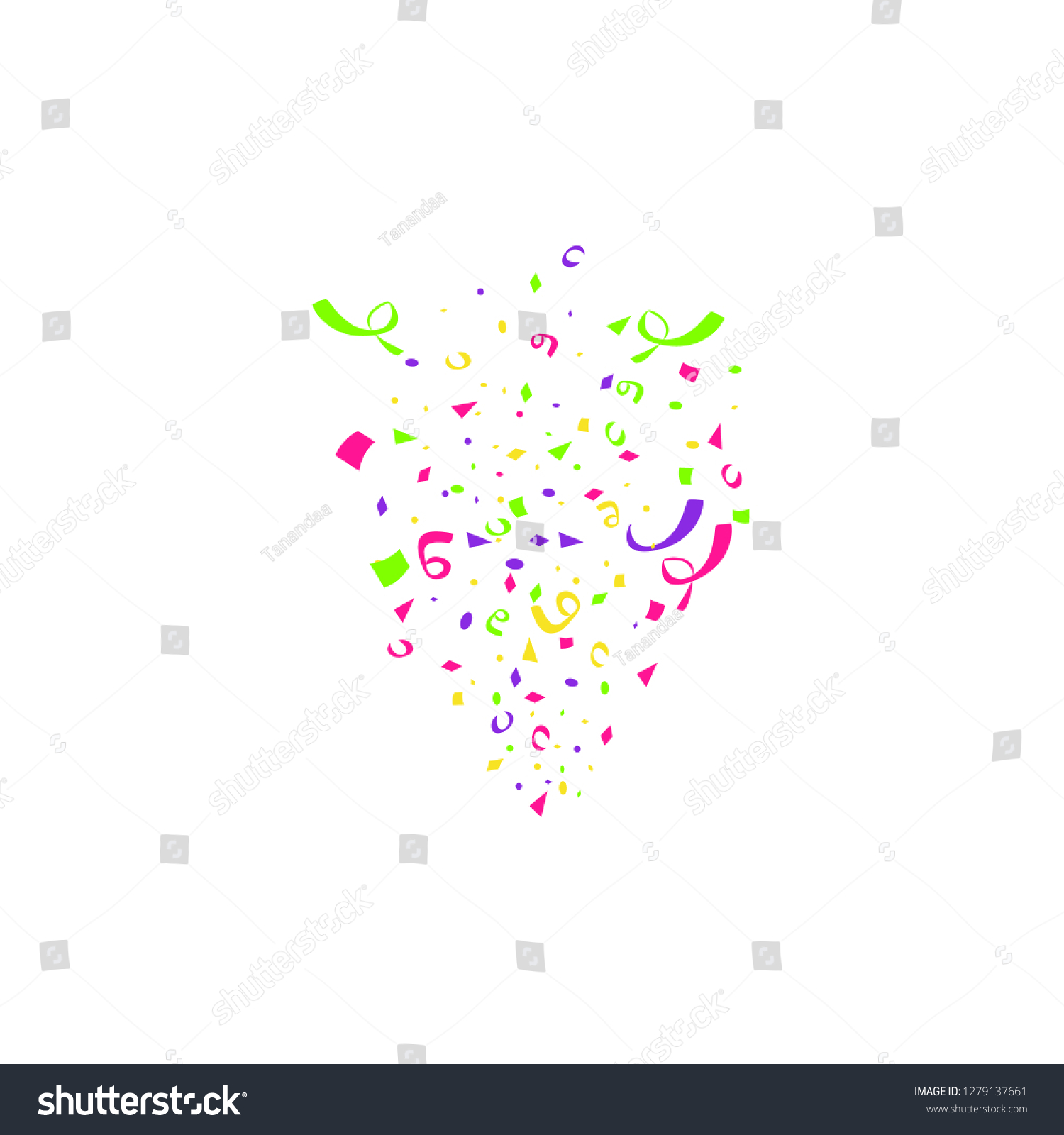 Colorful Confetti Burst Isolated On White Stock Vector Royalty Free 1279137661 Shutterstock 6061