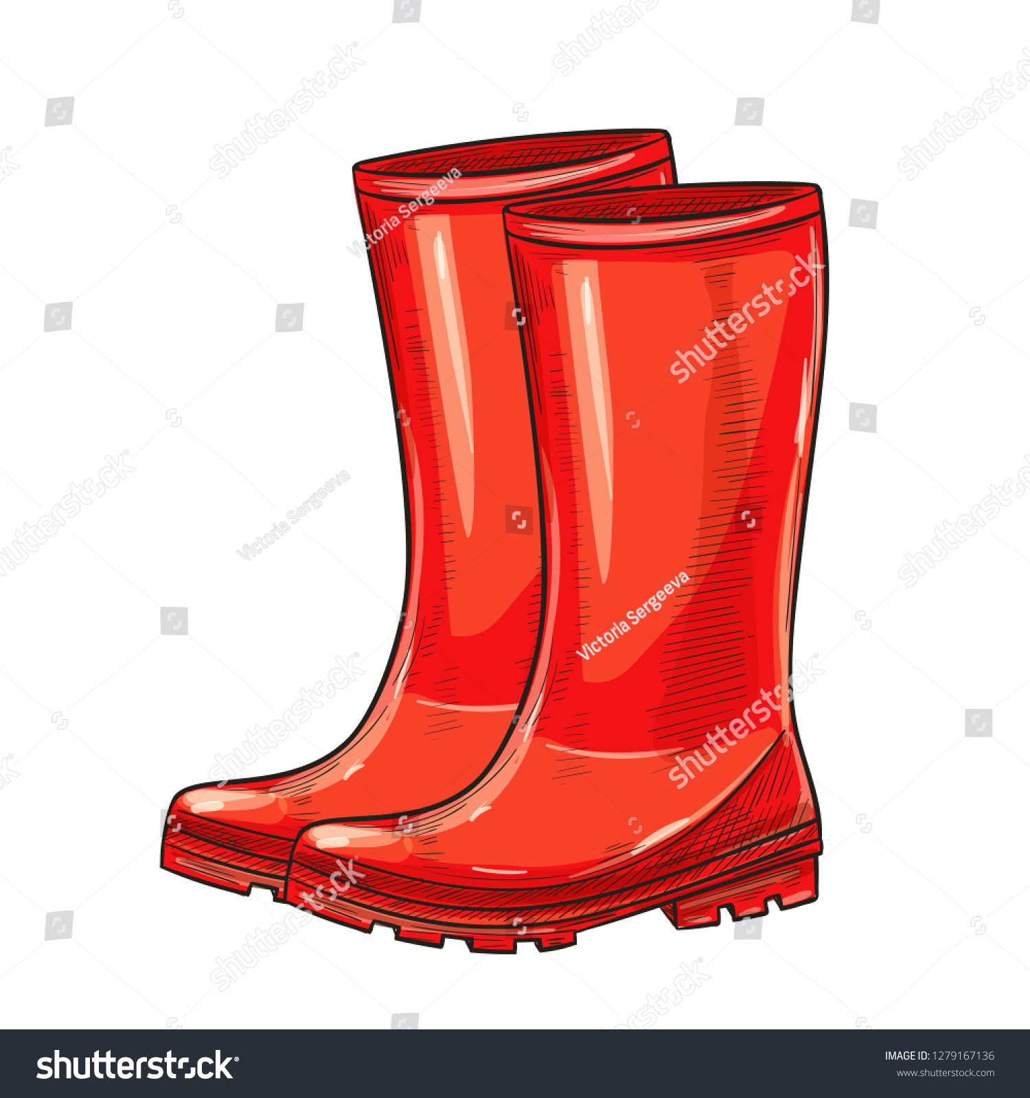 red rubber cowboy boots