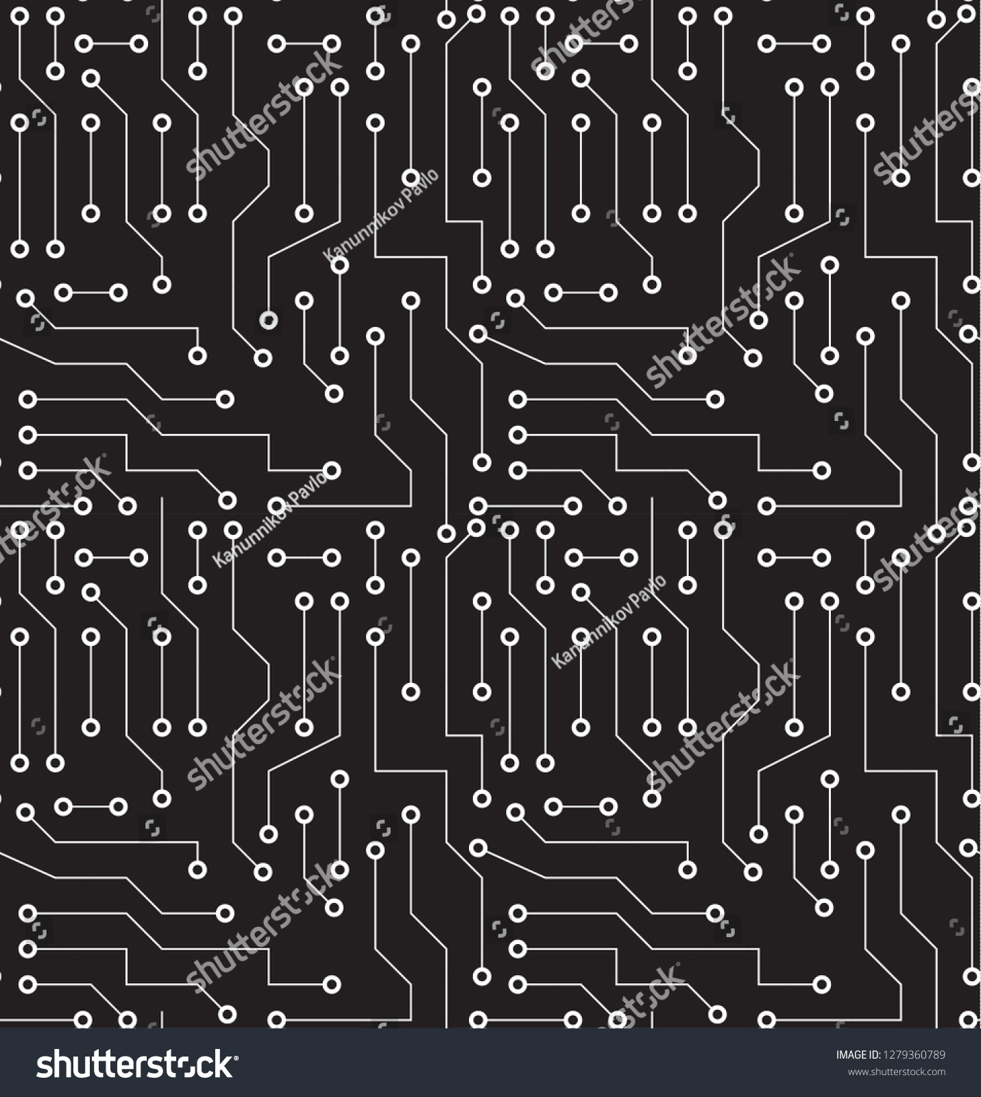 Black White Printed Circuit Board Seamless Stock Vector (Royalty Free ...