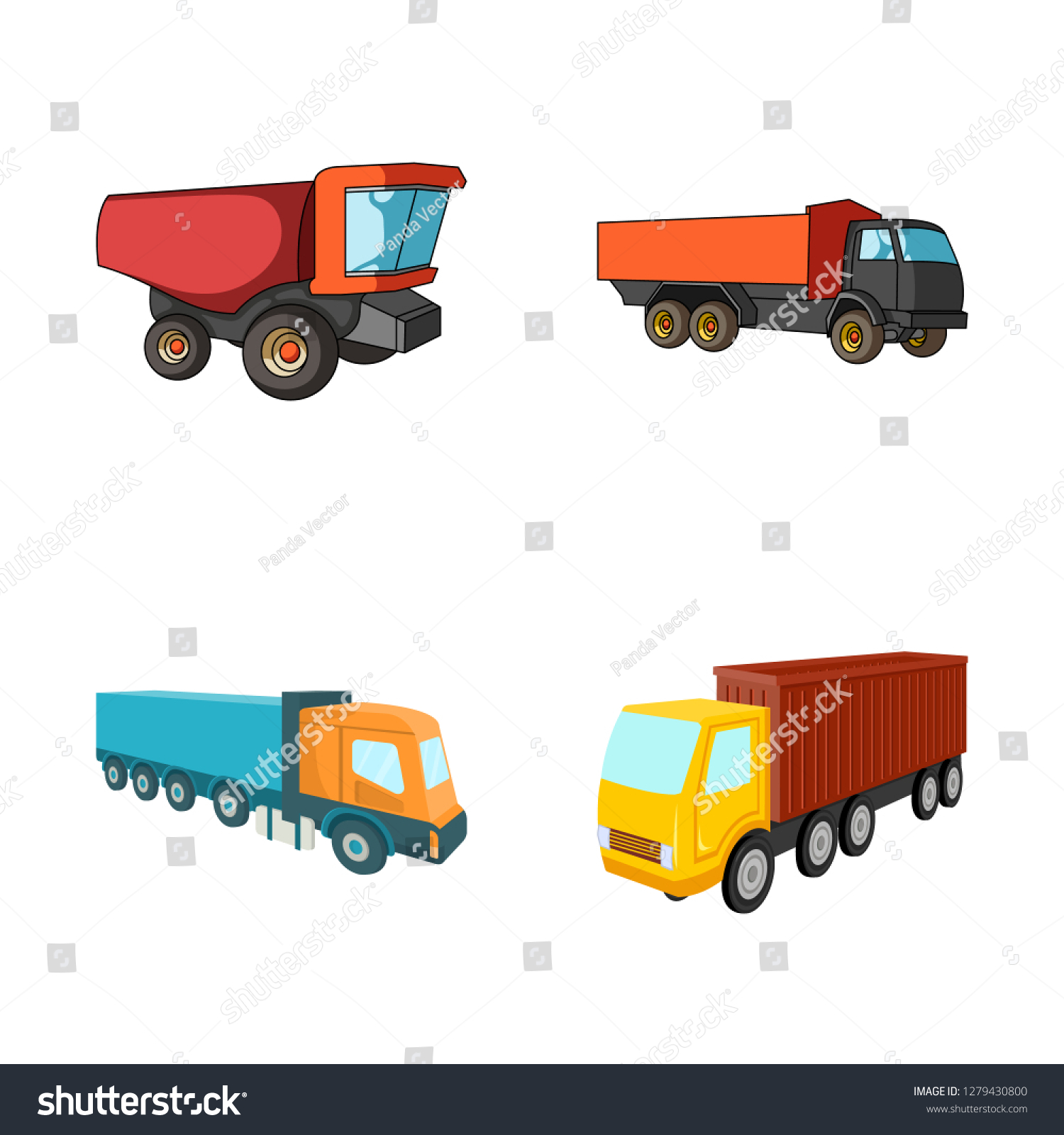 Vector Illustration Truck Shipping Logo Set Stock Vector (Royalty Free ...